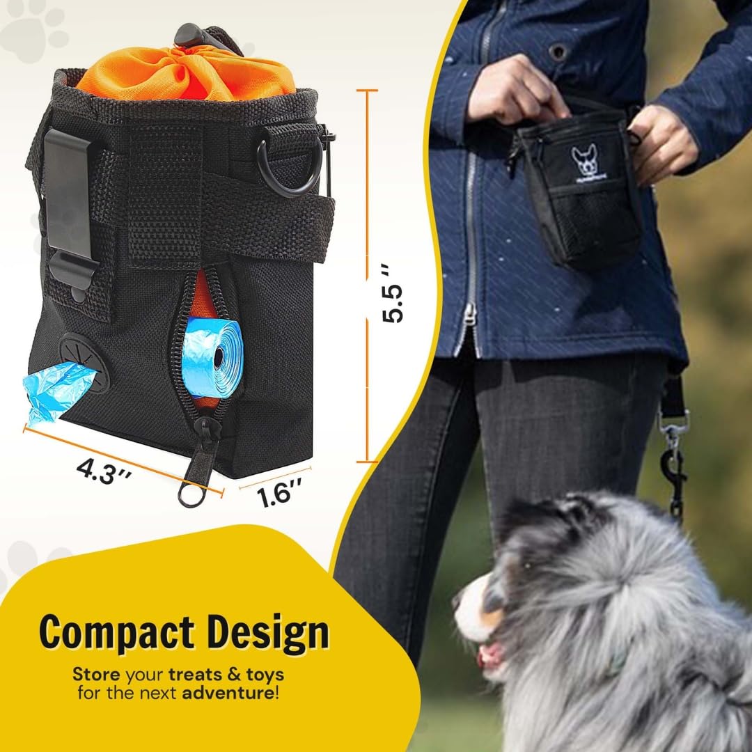 Dog Training Treat Pouch - 4-Way Fanny Pack for Treats & Toys | Outdoor Use