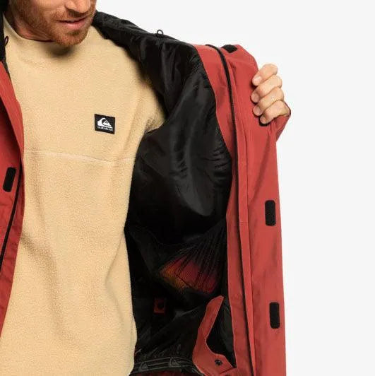 Quiksilver Snow Radicalo Red & Black Snowboard Jacket - Waterproof & Insulated for Winter Sports & Outdoor Adventures