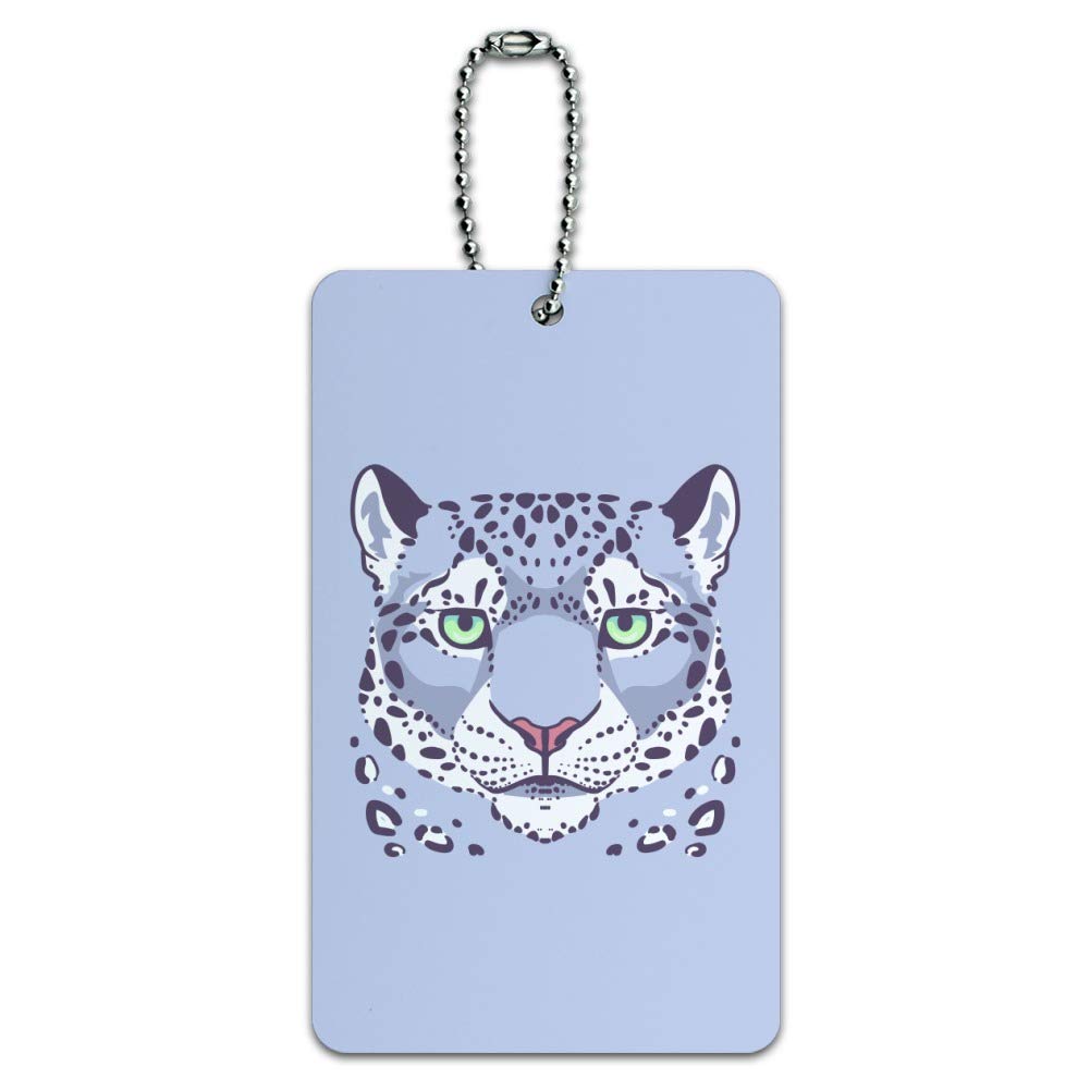 Spotted Snow Leopard Print Luggage Tag - Durable Suitcase ID Card Holder for Carry-On Bags | Perfect for Travel, Business Trips & Vacation Identification