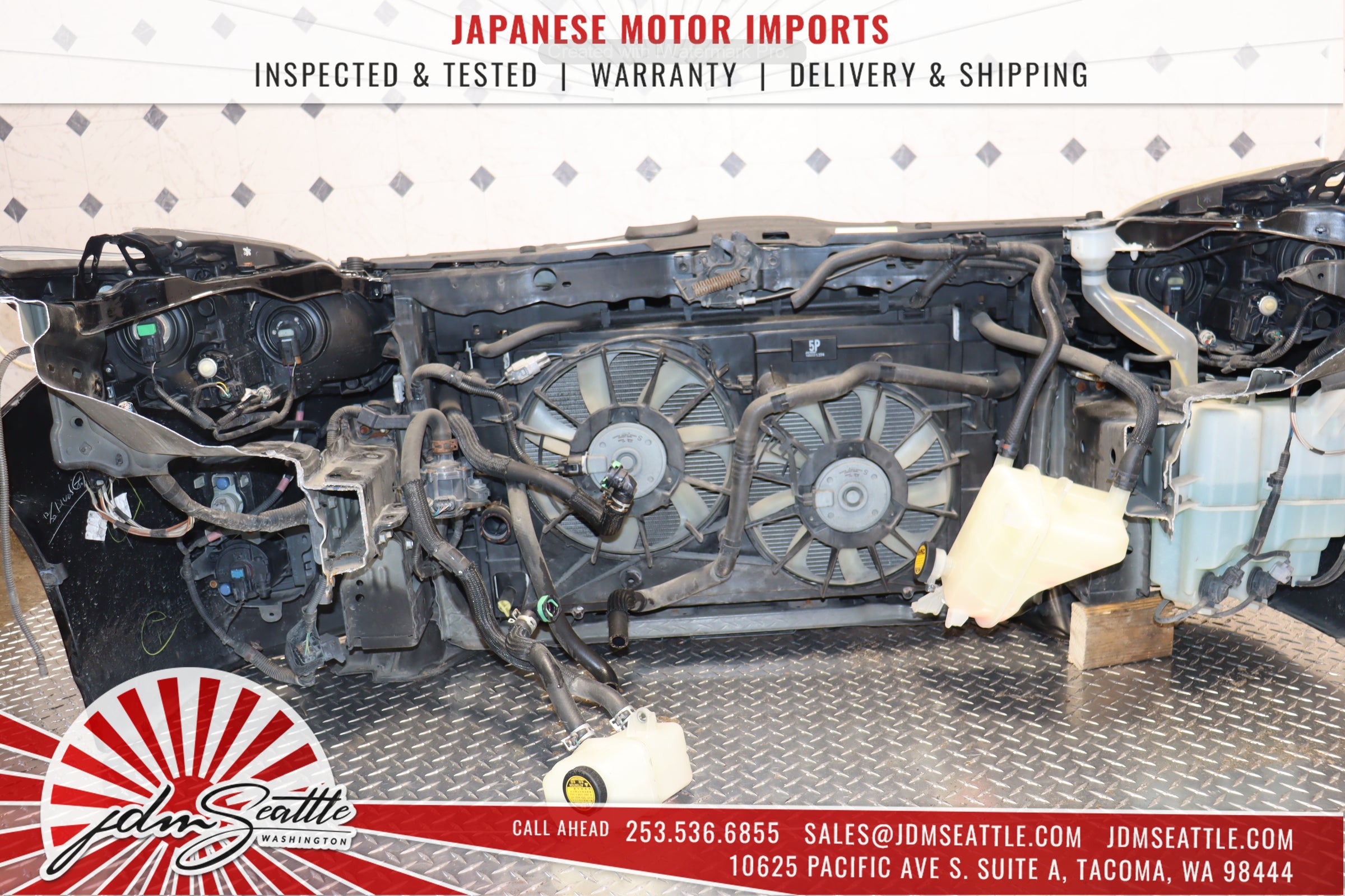 JDM 10-15 Toyota Prius Hybrid Front Bumper Replacement with Hood & Fenders in Black - Perfect for Car Restoration & Customization Projects