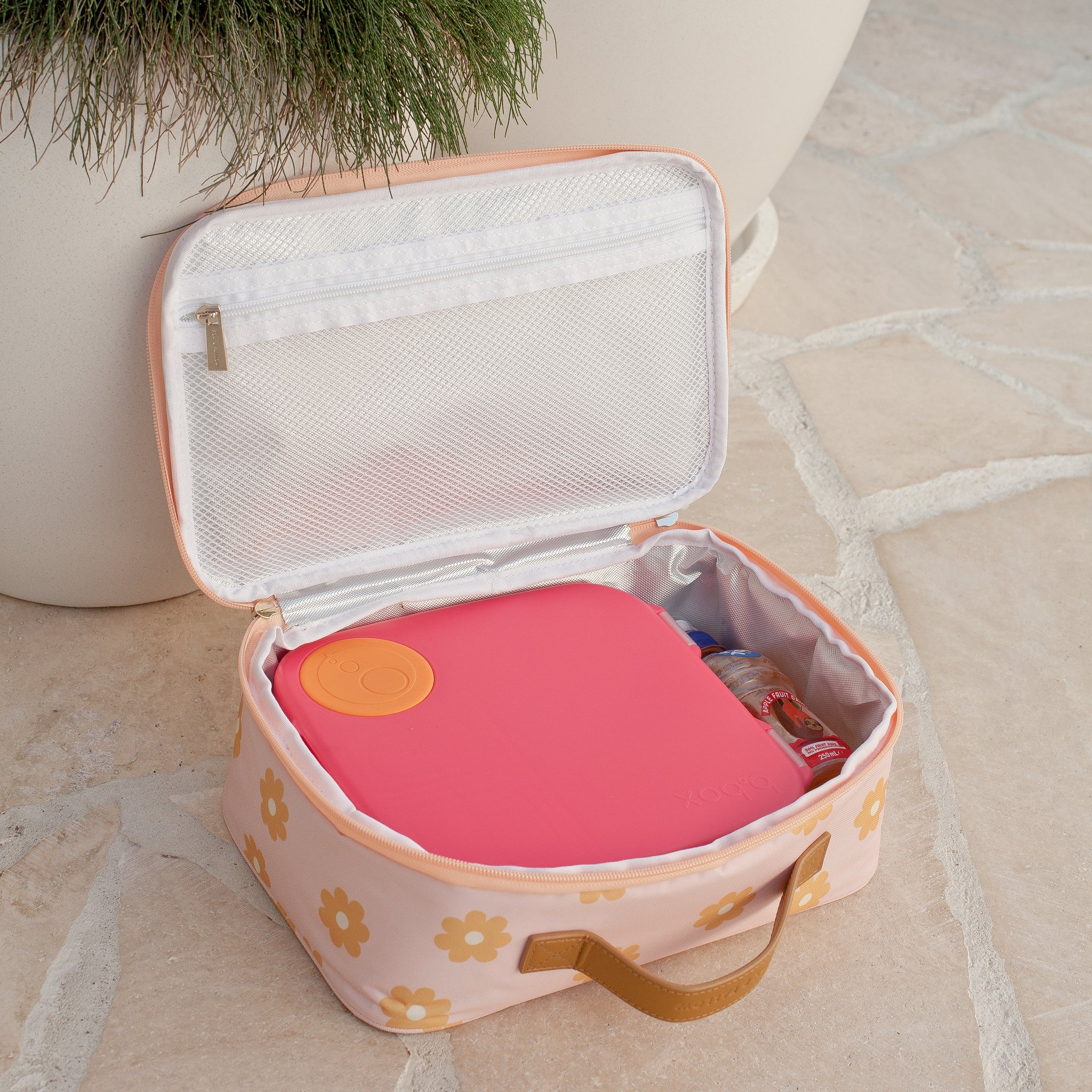 Insulated Lunch Bag with Daisy Chain Design - Perfect for School, Work, and Picnics | Leakproof & Eco-Friendly Food Container