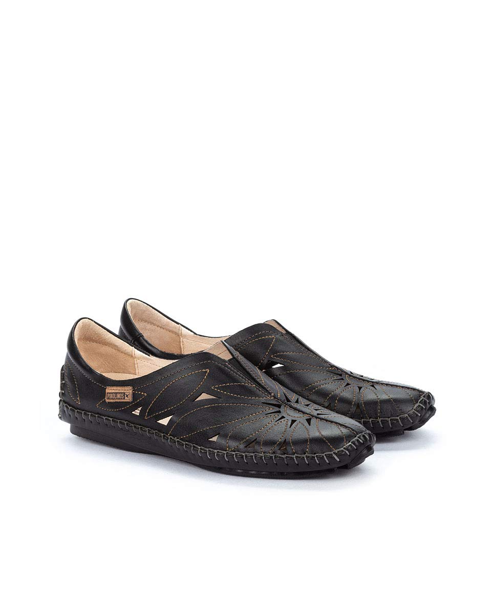 PIKOLINOS Women's Leather Loafers Jerez - Black Comfortable Slip-On Shoes for Work, Office & Casual Wear