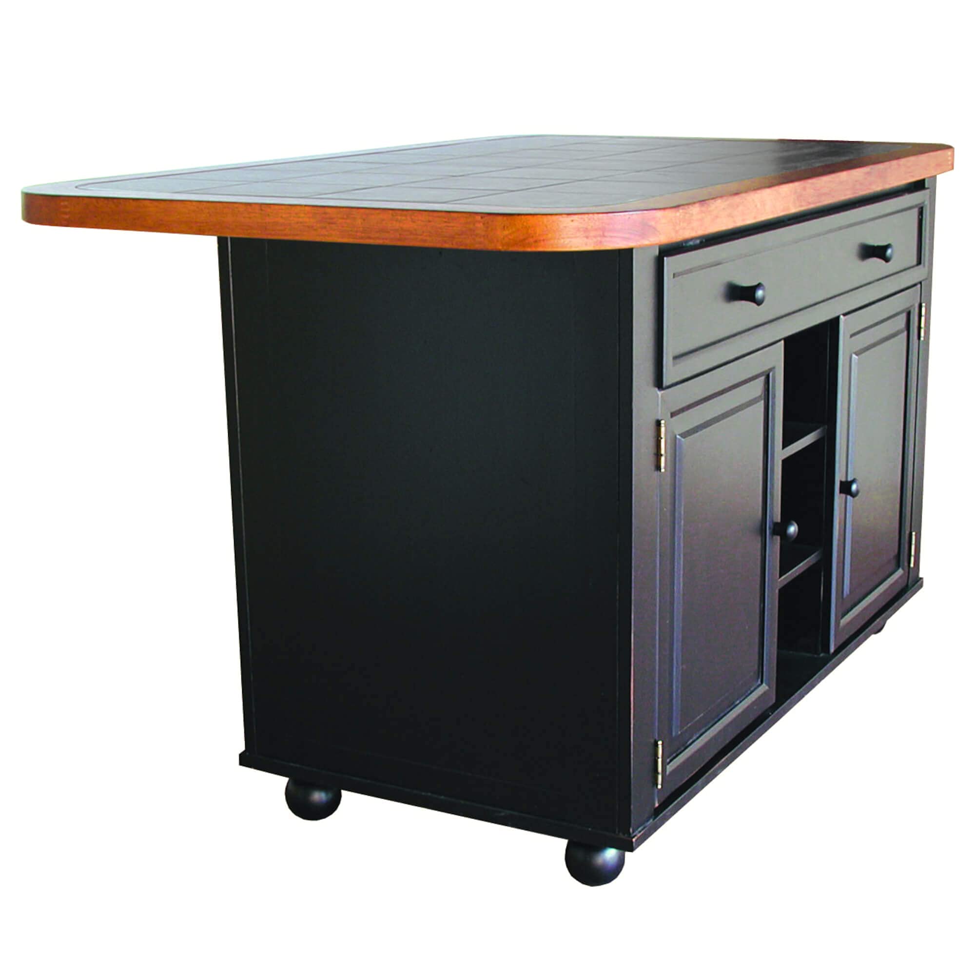 Antique Black & Cherry Kitchen Island with 3 Sizes - Sunset Trading | Perfect for Small Kitchens, Dining Areas & Home Bars