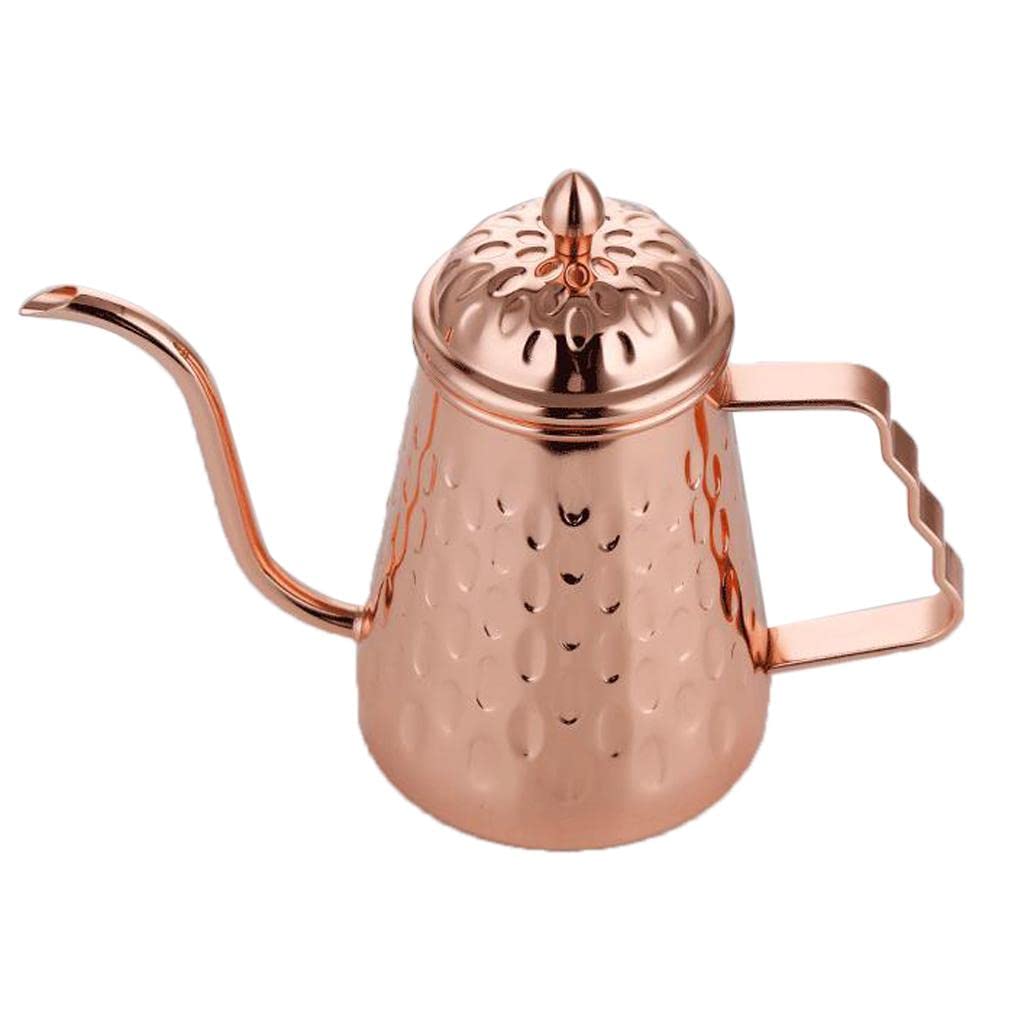 Premium Stainless Steel Gooseneck Coffee & Tea Kettle with Precision Spout - Ideal for Pour Over, French Press, and Chemex Brewing - Perfect for Home, Camping, Travel - Rose Gold Finish