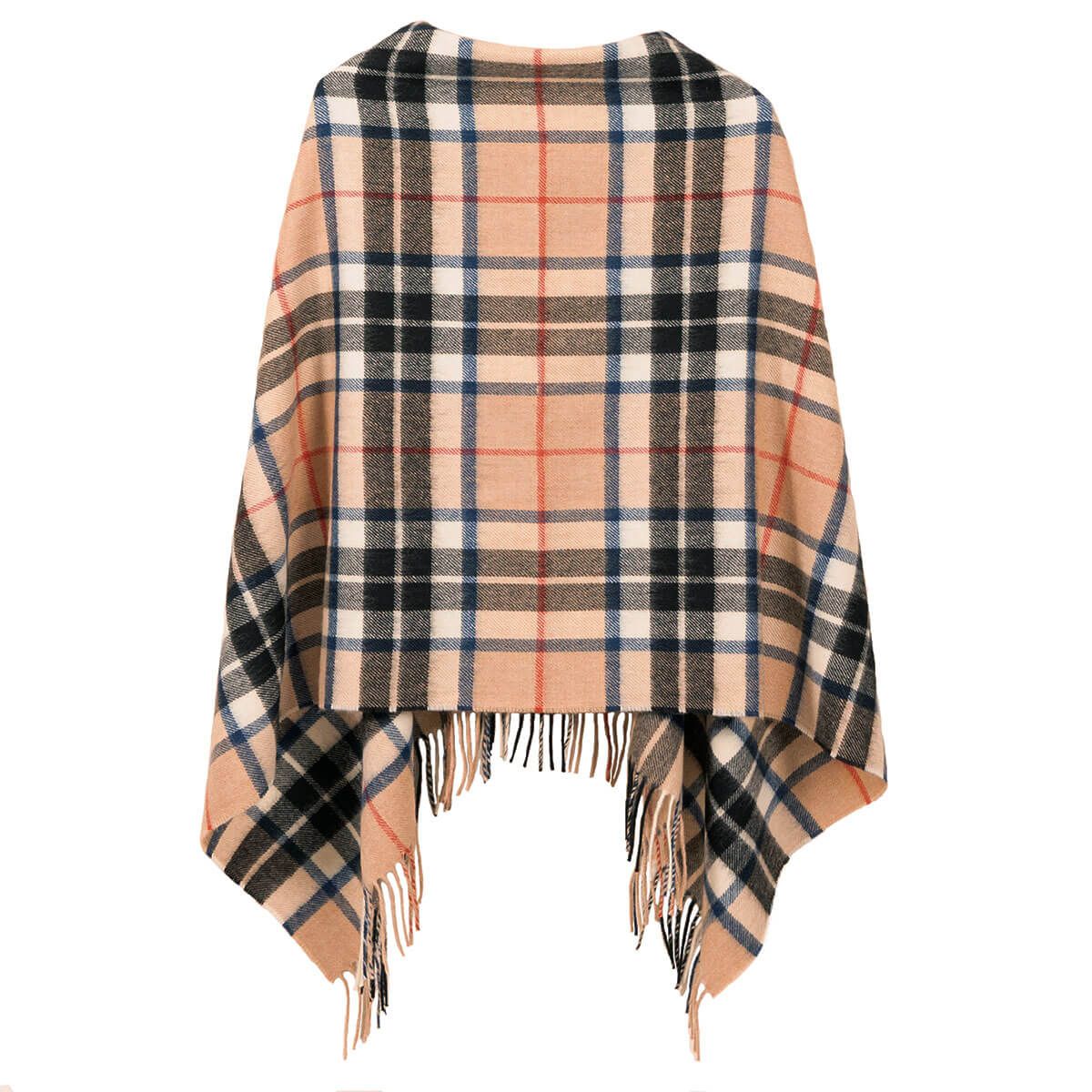 Georgia Thomson Camel Lambswool Poncho - Soft & Warm Women's Shawl Wrap - Perfect for Fall, Winter & Outdoor Activities