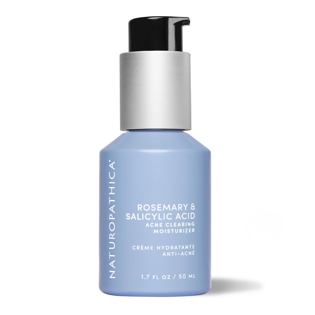 Naturopathica Rosemary & Salicylic Acid Acne Clearing Moisturizer - Oil-Free Face Cream for Acne-Prone Skin, Reduces Breakouts & Blemishes - Perfect for Daily Skincare Routine & Oily Skin Care