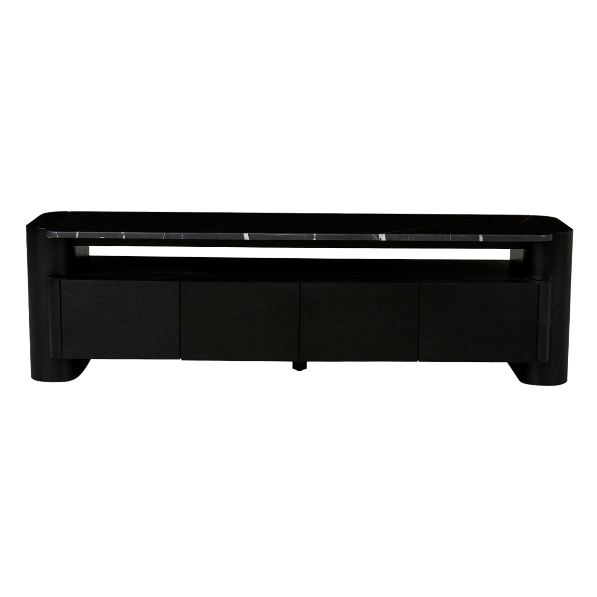 Floyd Marble TV Stand with Storage - Modern Entertainment Center for Living Room, Bedroom & Home Theater - Stylish Media Console with Shelves & Cabinets
