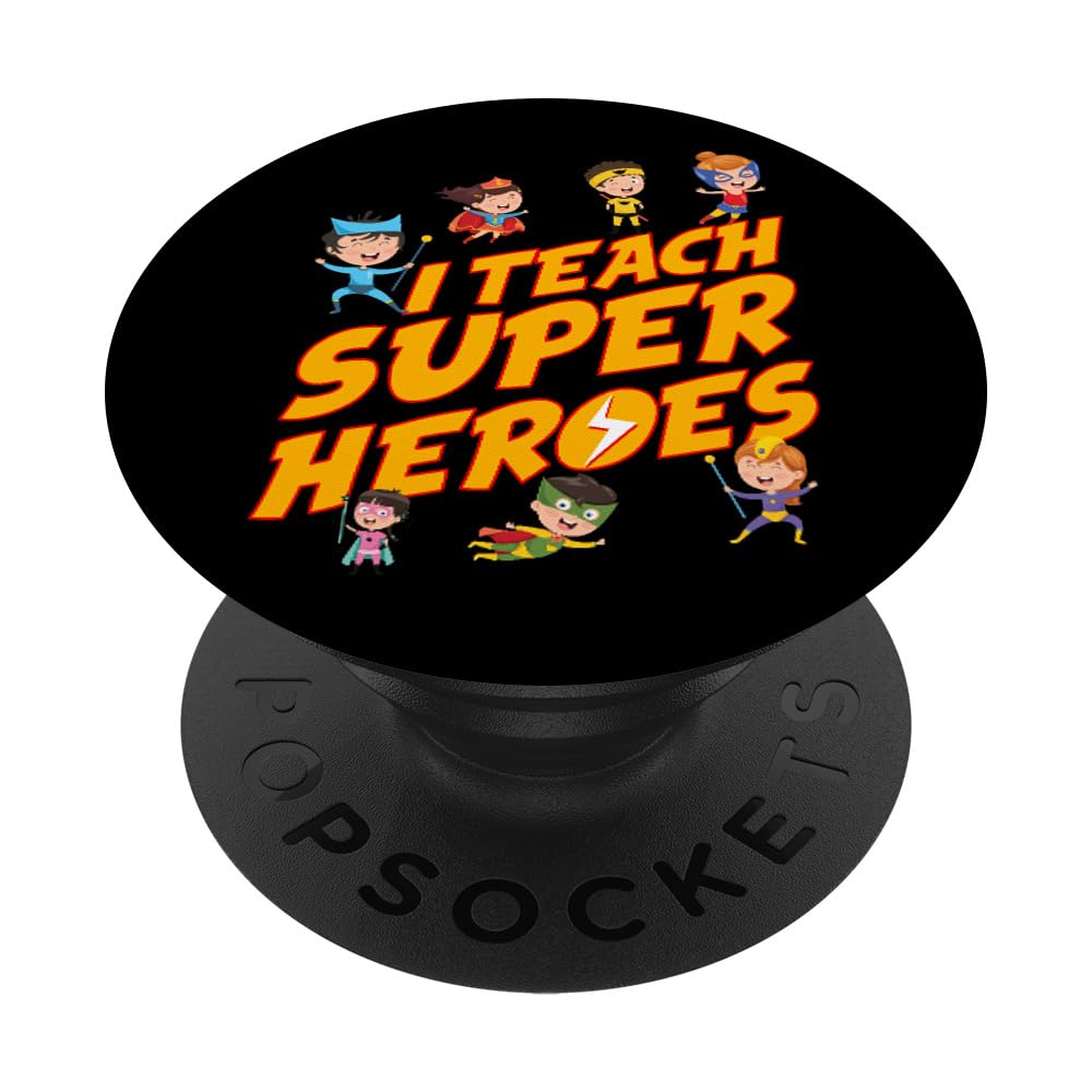 Superhero Teacher Gift - First Grade & PreK Teacher PopSockets Adhesive PopGrip | Custom Phone Grip for Educators, Back to School, Classroom Essentials