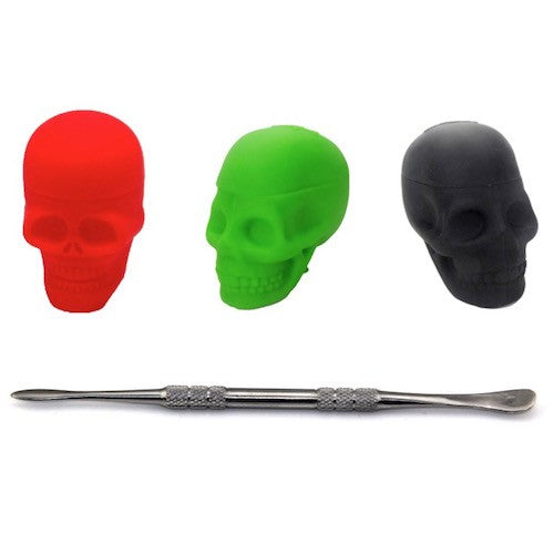 Premium Skull-Shaped Silicone Dab Containers for Wax & Concentrates - Airtight Storage with Easy Access - Perfect for On-the-Go Dabbing & Cannabis Enthusiasts