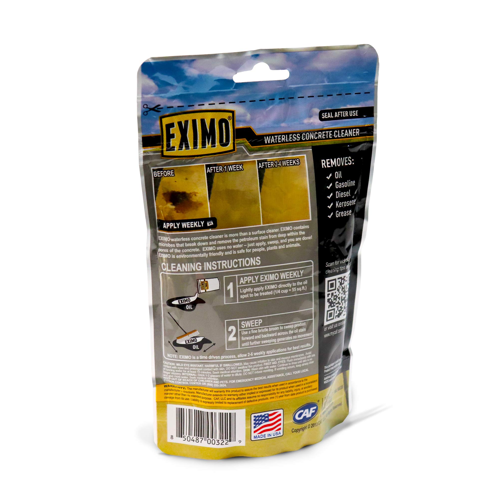 EXIMO Waterless Concrete Cleaner for Driveway & Garage - Outdoor Cleaning