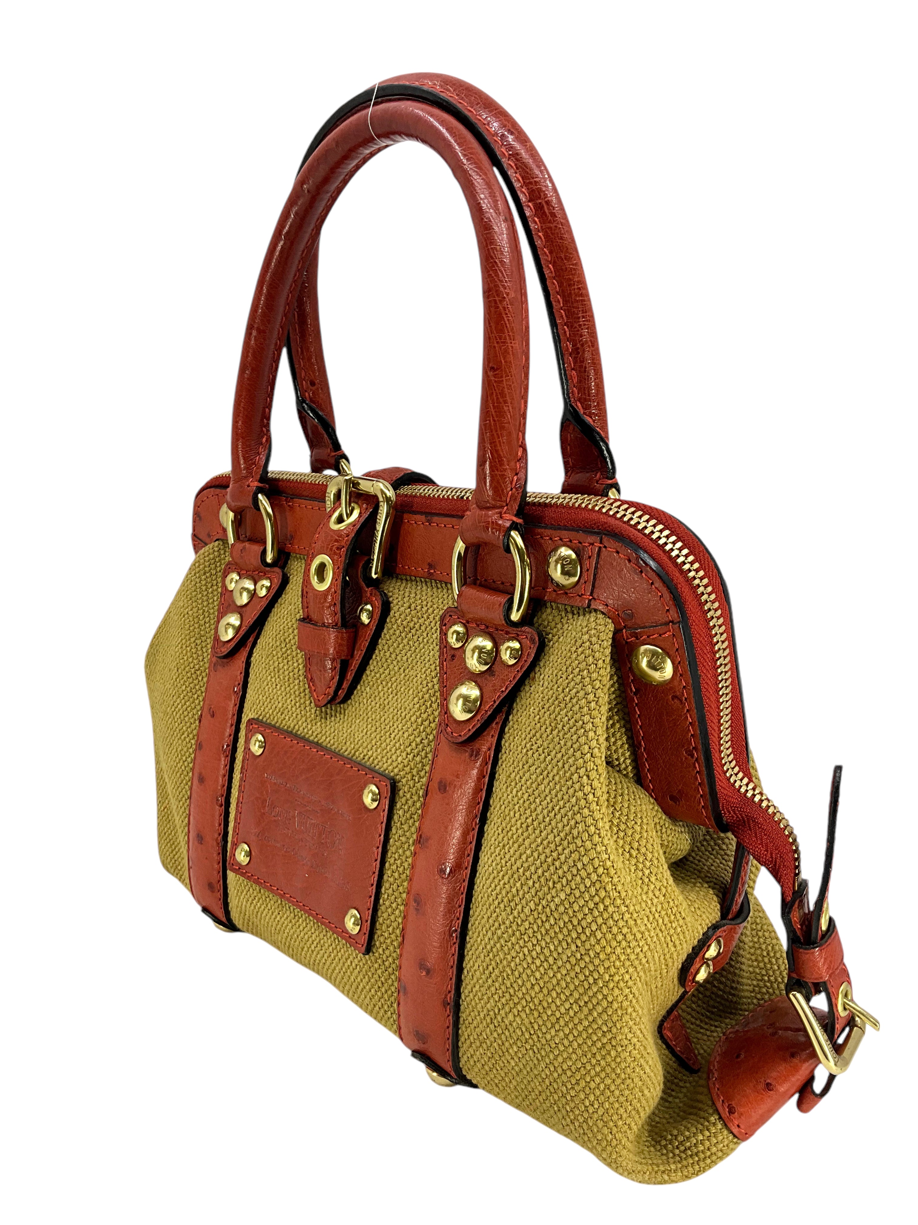 Authentic Louis Vuitton Limited Edition Sac de Nuit PM Bag - Vintage Trianon Canvas & Ostrich Leather Luxury Handbag for Women | Perfect for Evening Events, Date Nights & Special Occasions