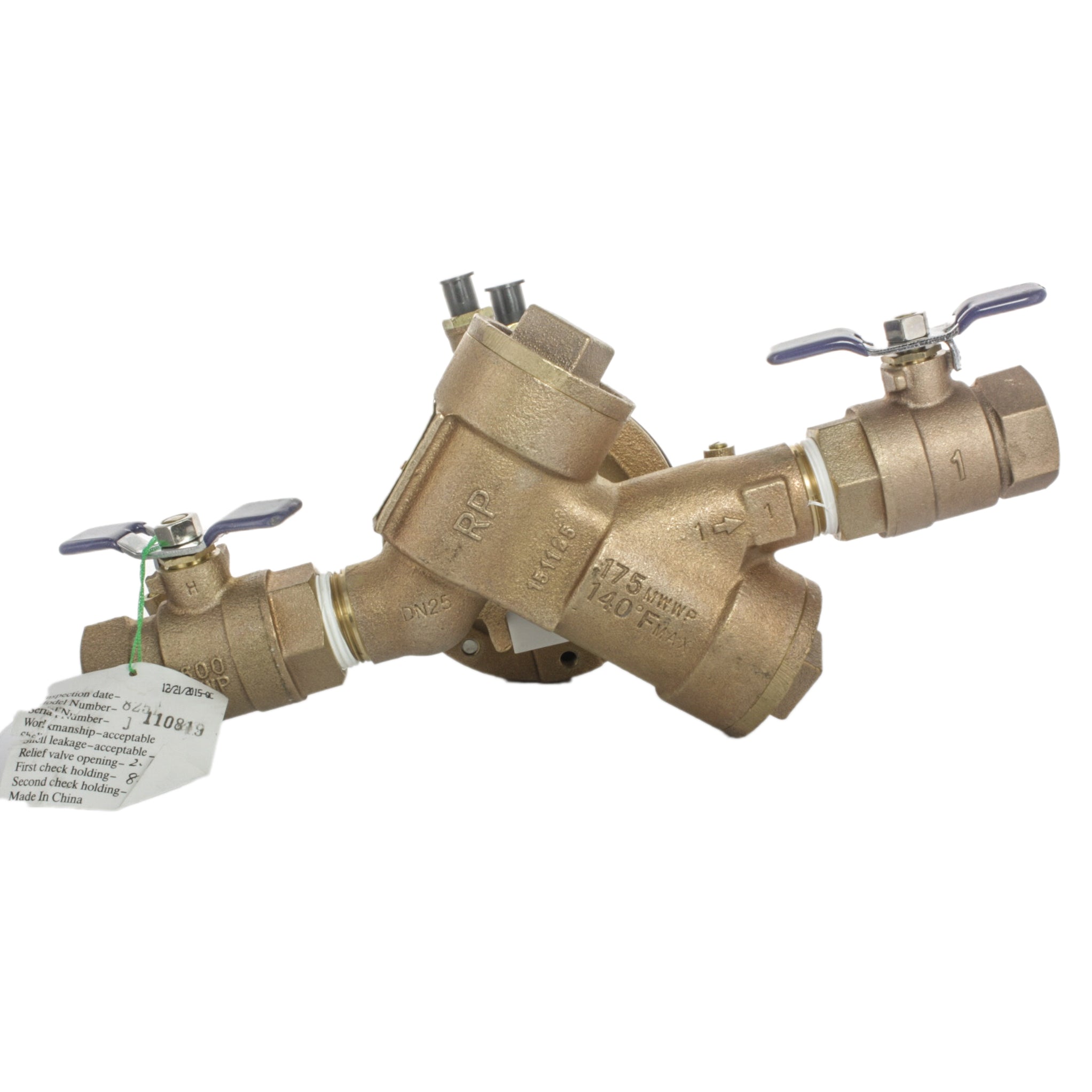 Febco 825EBVFEB 825Y 1 RPZ Backflow Preventer with Ball Valve - Water Supply Protection for Irrigation Systems & Commercial Buildings