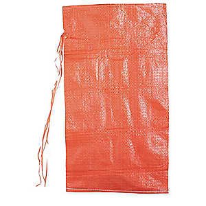 21 Orange Polypropylene Sand Bags with Ties & UV Protection - Flood Control, Construction, Gardening & Emergency Preparedness