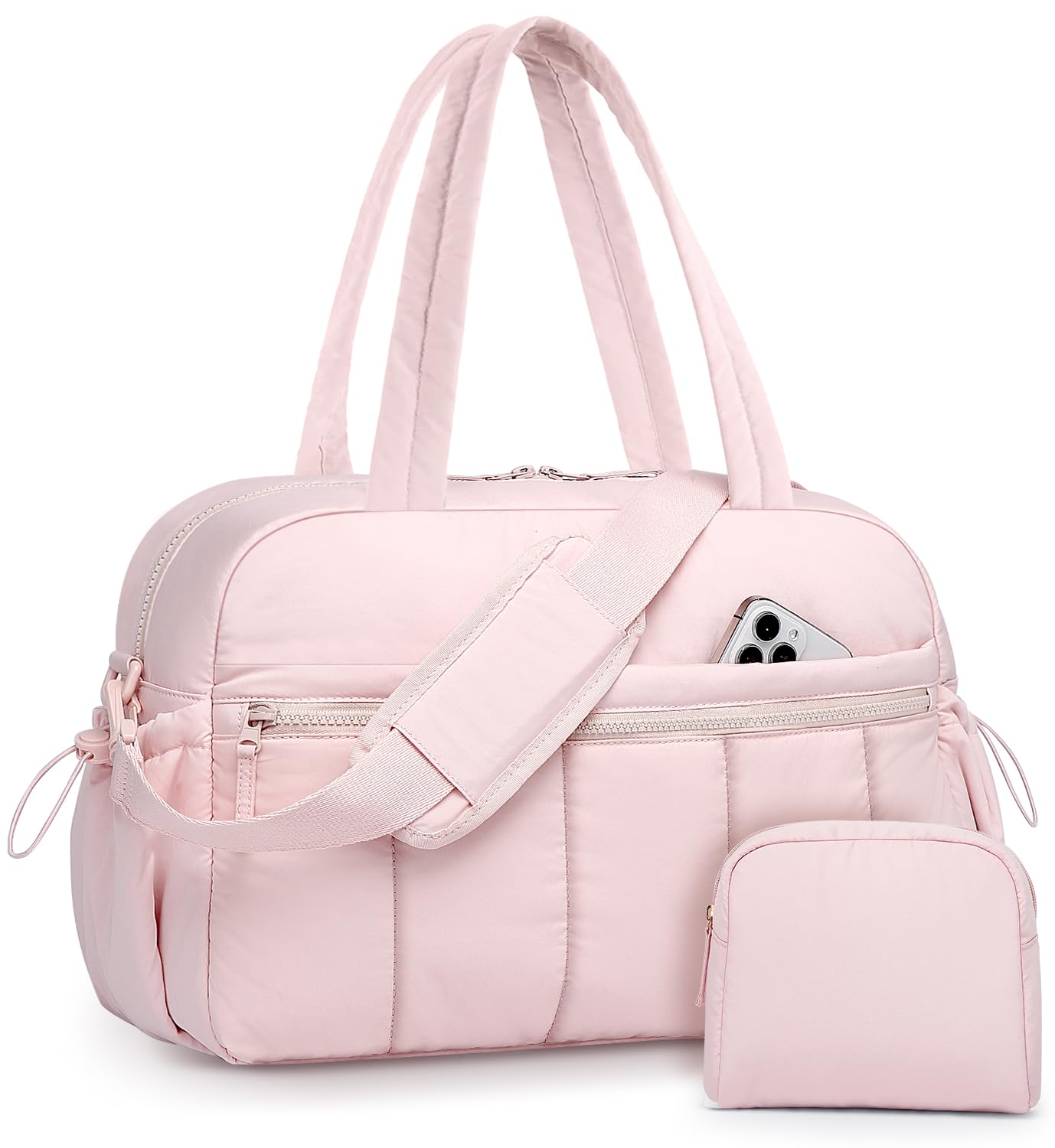 Women's Travel Duffle Bag - Waterproof Weekender Overnight Bag with Toiletry Pocket & Wet Compartment - Perfect for Gym, Yoga, Hospital & Weekend Getaways - Pink