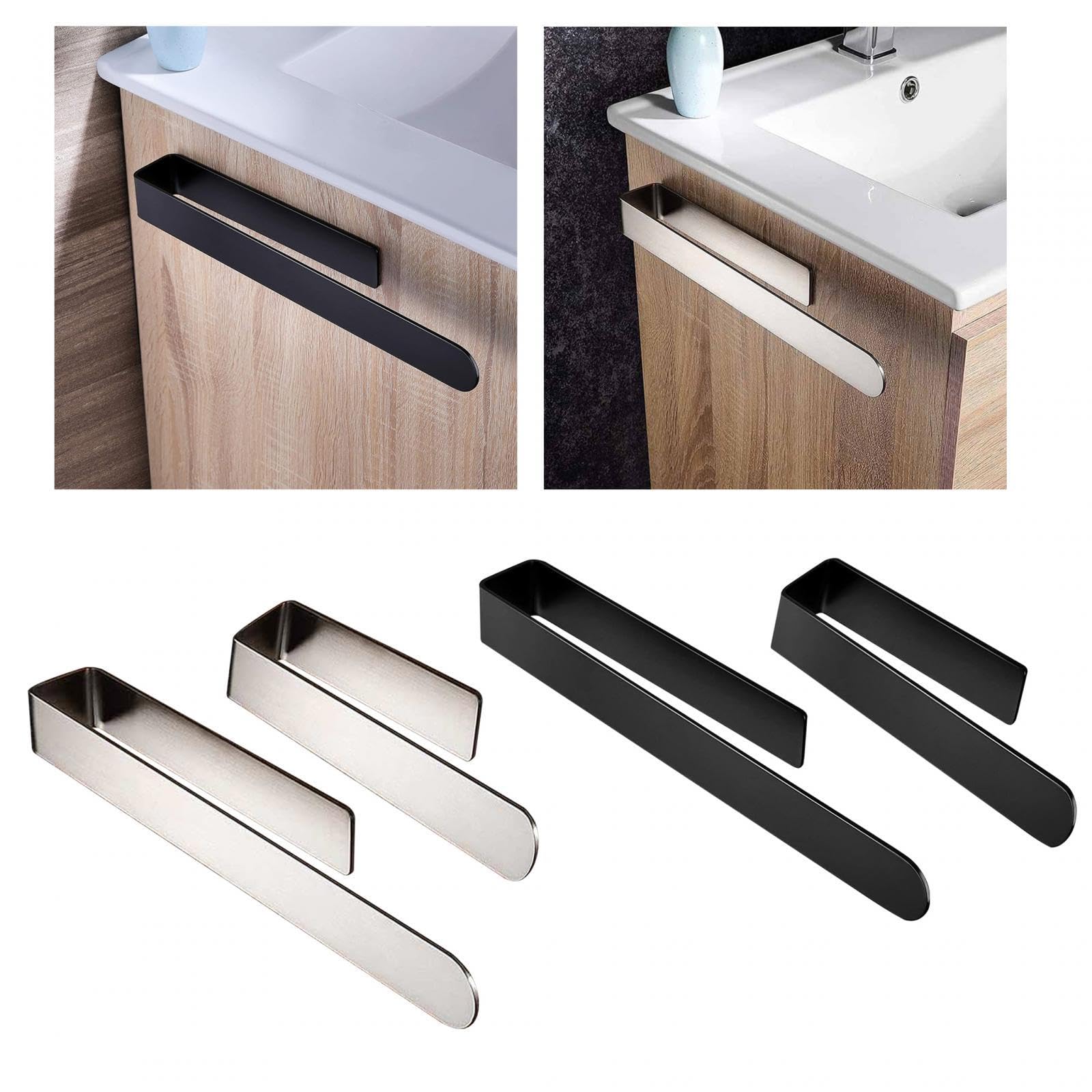 CALANDIS® 37Cm Silver Wall Mounted Towel Bar - Heavy Duty Bathrobe Hanger & Towel Rail for Bathroom, Kitchen, Bedroom | Space Saving Drying Solution for Towels, Robes & Clothes