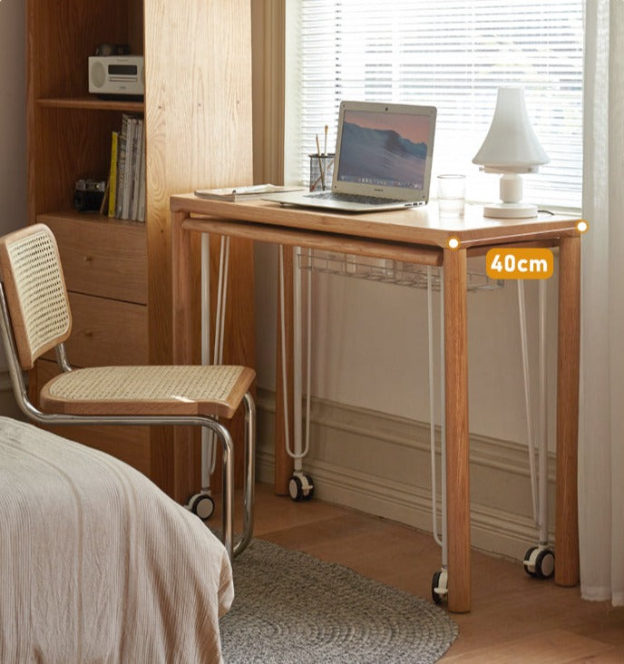 Solid Oak Wood Two-Tier Stackable Office Desk - Perfect for Home Office, Workspace & Small Business Use