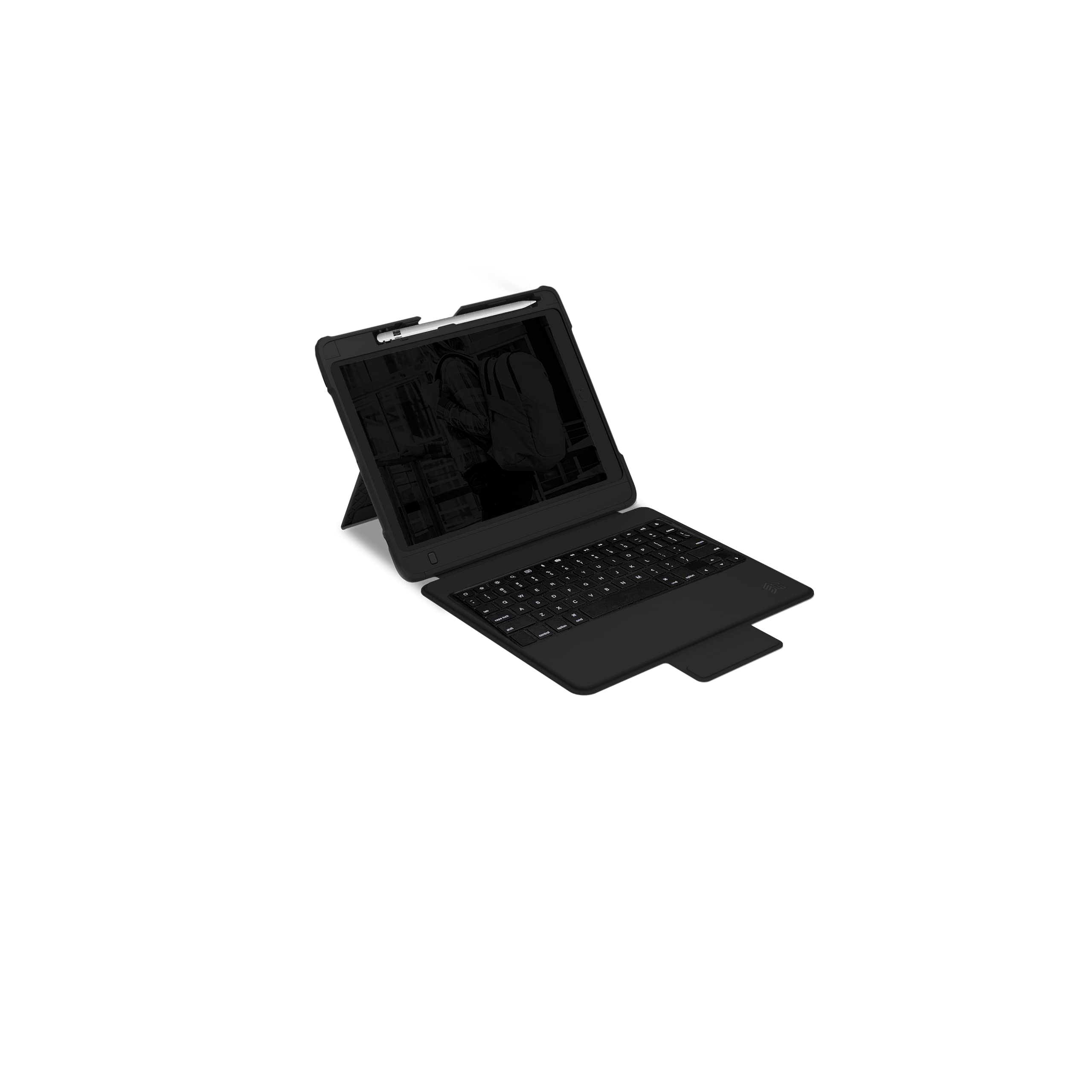 STM Dux Keyboard Protective Case for iPad 9th/8th/7th Generation - Black | Slim Protective Cover with Built-in Keyboard | Perfect for School, Work & Travel (Model: STM-226-221JU-01 EDU)