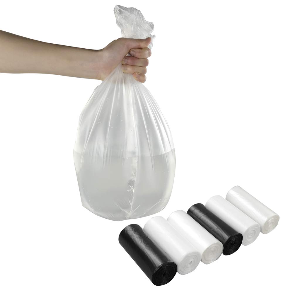 1.6 Gallon Trash Can Liners - 150 Count Heavy Duty Drawstring Garbage Bags for Small Wastebaskets & Office Bins | BCW Brand | Perfect for Bathroom, Bedroom, Kitchen & Desk Use
