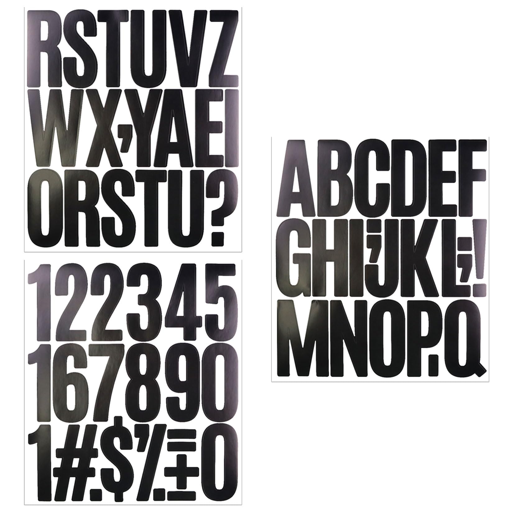 174-Piece 3 Inch Black Vinyl Alphabet Letter Number Stickers - Self-Adhesive Punctuation Stickers for Mailbox, Scrapbooking, DIY Crafts, Home Decor & Arts Projects - Perfect for Labeling, Organizing & Creative Decoration