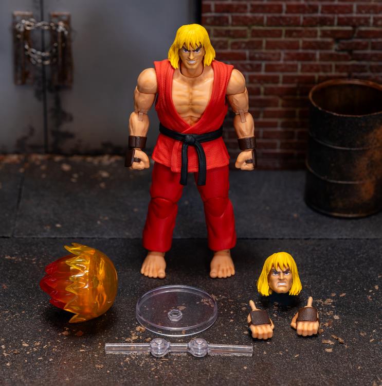 Street Fighter Ken Masters Action Figure - 12-Inch Collectible Toy for Fans, Video Game Merchandise - Perfect for Display, Cosplay, and Gaming Enthusiasts