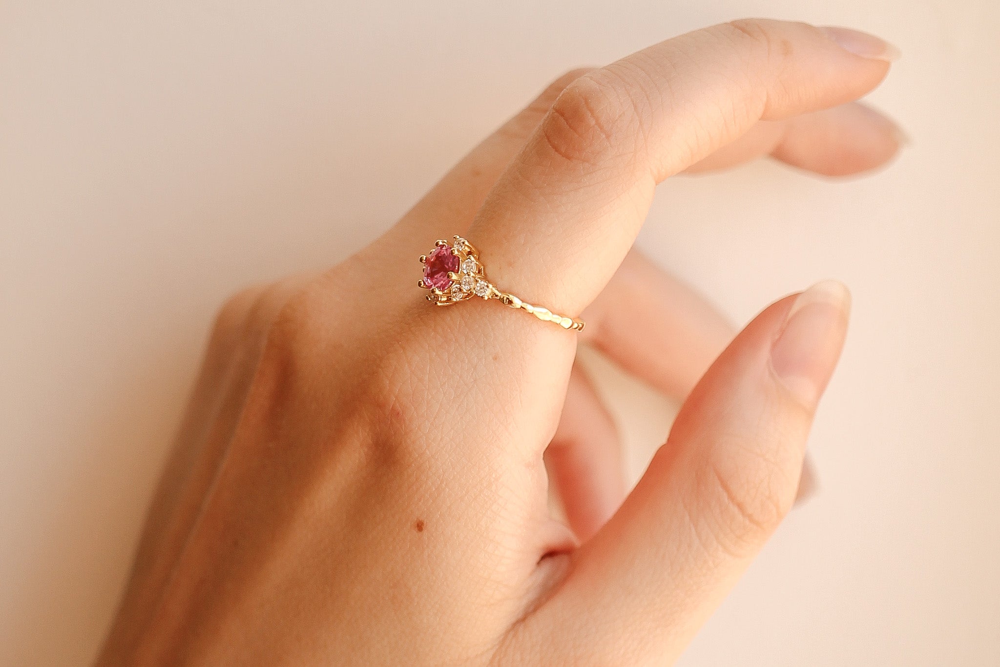 Pink Sapphire Calliope Ring | Elegant Sterling Silver Jewelry for Women | Perfect for Weddings, Anniversaries & Special Occasions