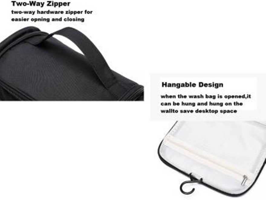Vision The Bags Multifunctional Travel Organizer - Cosmetic Case & Makeup Bag with Hook for Women | Perfect for Travel, Home Storage & Grooming Kit (Black)