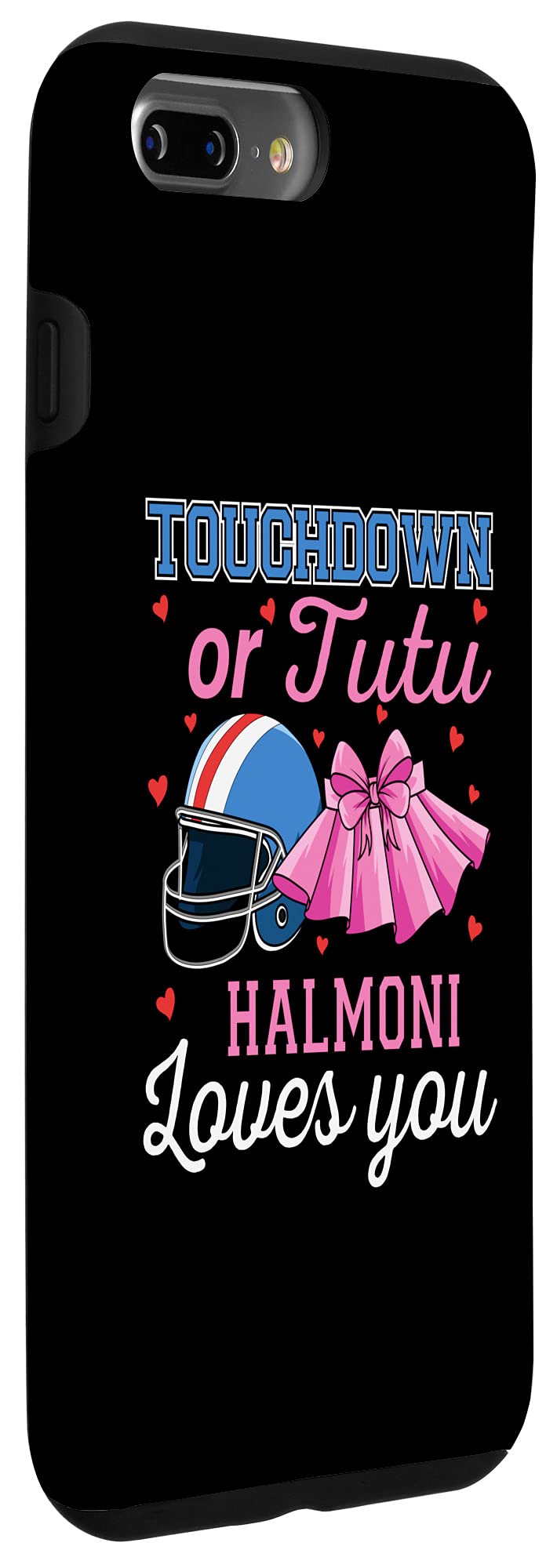 iPhone 7 Plus/8 Plus Football Gender Reveal Phone Case - Touchdown or Tutu Baby Shower Gift for Sports Fans & Parents - Perfect for Gender Announcement Parties & Newborn Celebrations