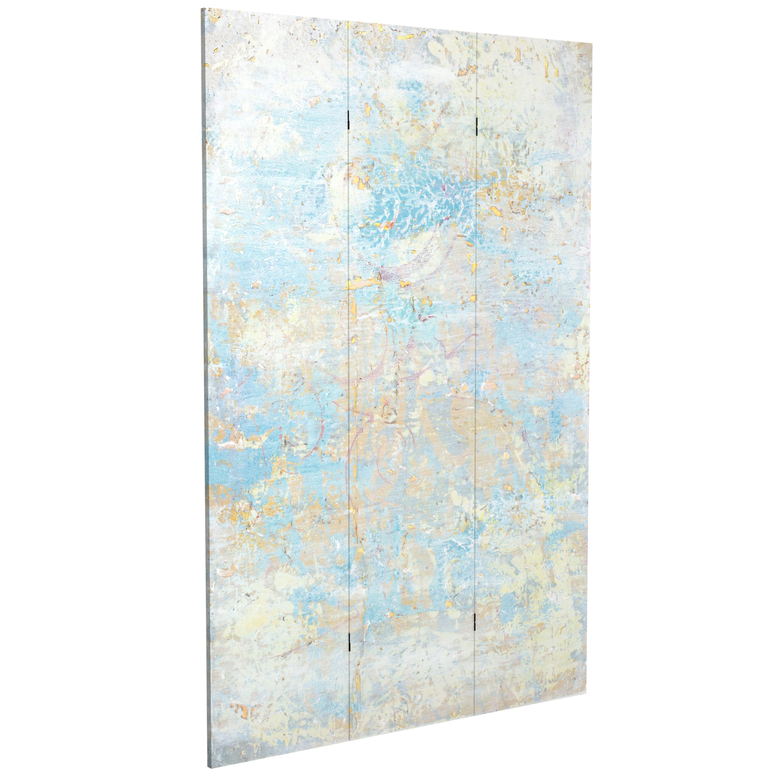 6 ft. Tall Red Lantern Double-Sided Canvas Room Divider - Sunlit Memories Celestia Collection | Freestanding Privacy Screen for Living Room, Bedroom & Office Decor