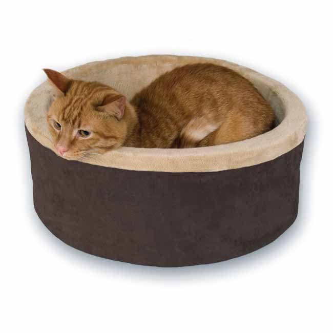 K&H Thermo Kitty Heated Cat Bed - Self-Warming Pet Bed for Indoor Cats, Soft Plush Fleece, 2 Sizes (Small & Large) - Perfect for Winter & Cold Weather Comfort