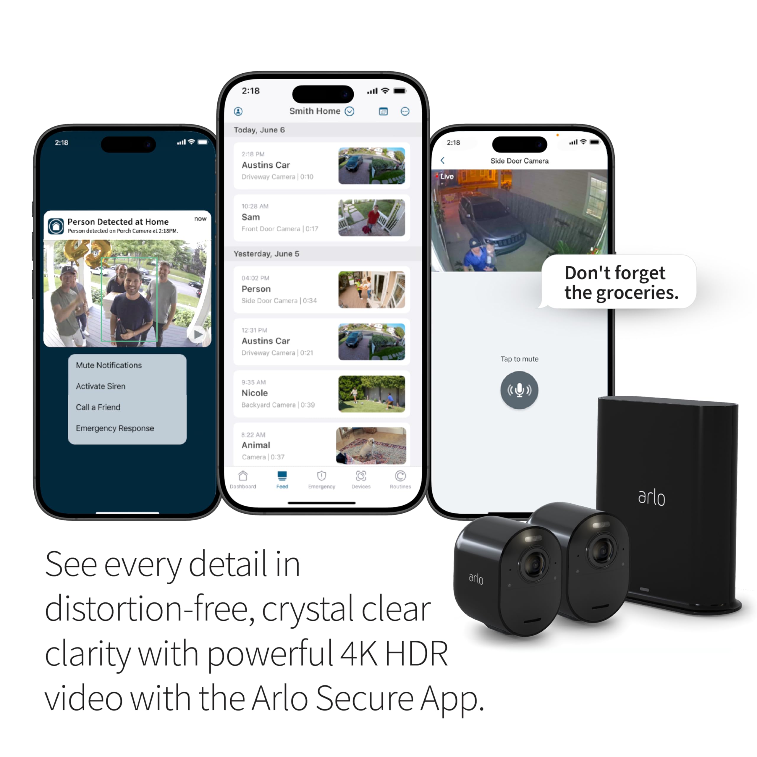 Arlo Ultra 2 Spotlight Camera 4K HDR Wireless Security System (2 Cameras + SmartHub) - Color Night Vision, 180° View, Motion Detection, 2-Way Audio - Ideal for Home & Business Surveillance, Indoor/Outdoor Use, Weatherproof Protection