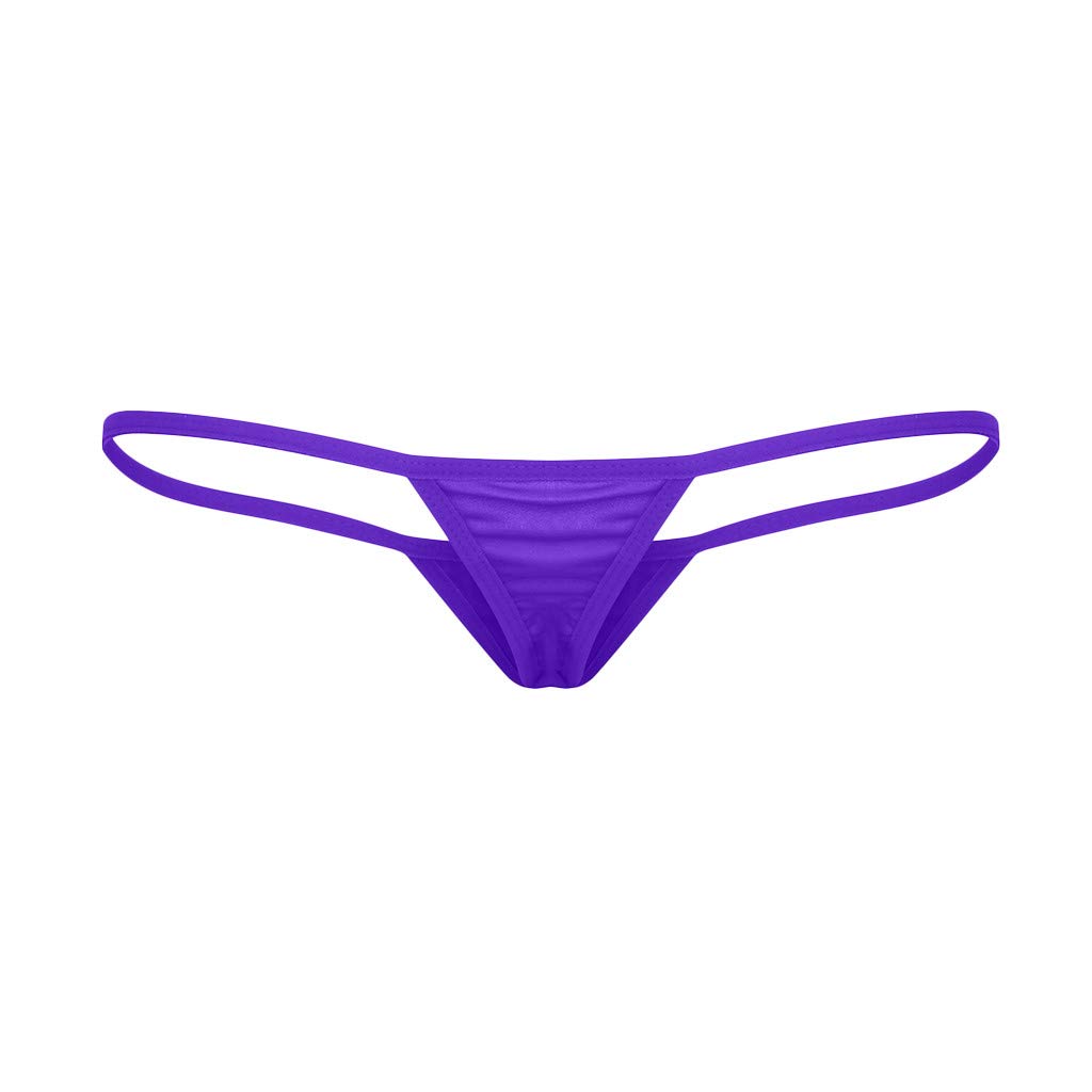 Sexy Lace G-String Thong Panties for Women - Comfortable V-String Lingerie Briefs - Bunny Intimates Underwear (Purple, Small) | Perfect for Valentine's Day, Honeymoon & Romantic Nights