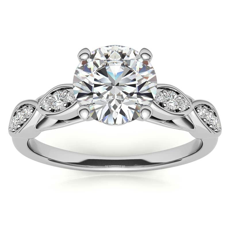 1.30 Carat Round Cut Moissanite Engagement Ring for Women, Wedding Band, Diamond Alternative Bridal Ring in Sterling Silver - Infinity Style 4 Prong Setting - Perfect for Proposals, Anniversaries & Romantic Gifts