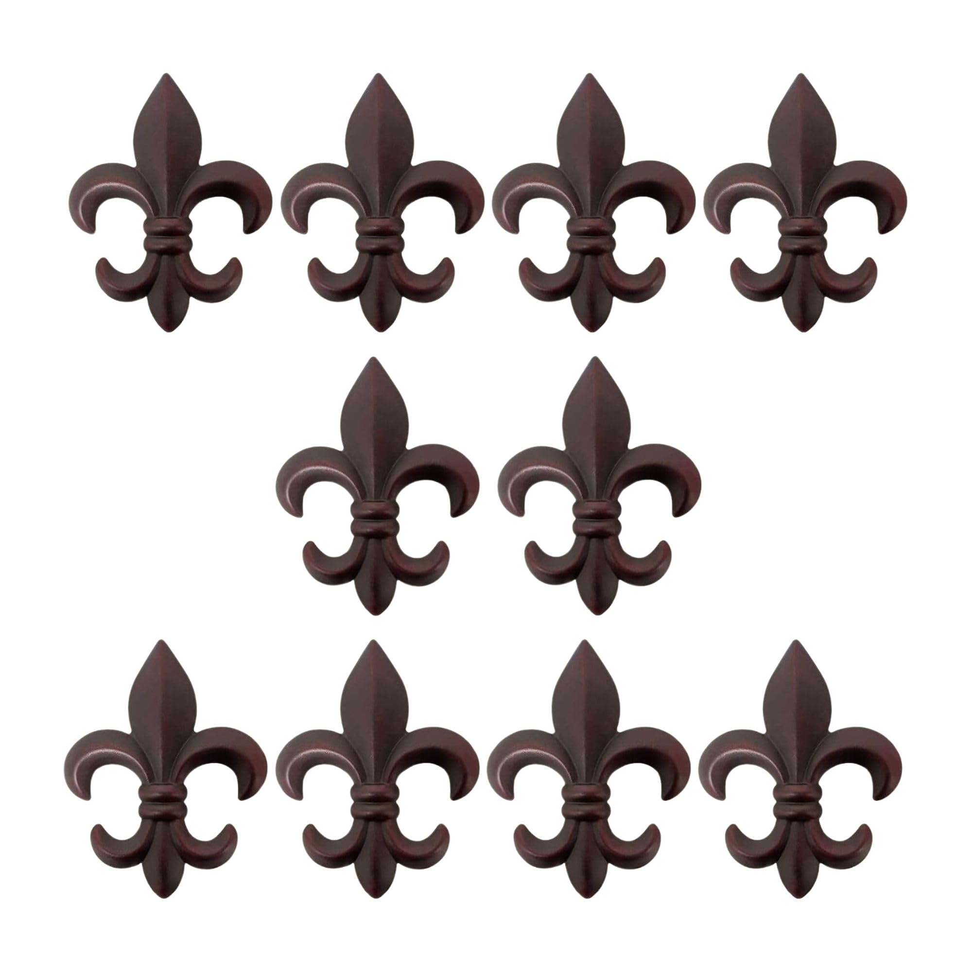 Vintage Fleur De Lis Wall Hanging Metal Plaques - Set of 10 Rustic Home Decor Wall Art with Hangers | Handcrafted French Style Decor for Living Room, Hallway, Entryway | Perfect for Farmhouse, Cottage & Mediterranean Style Homes