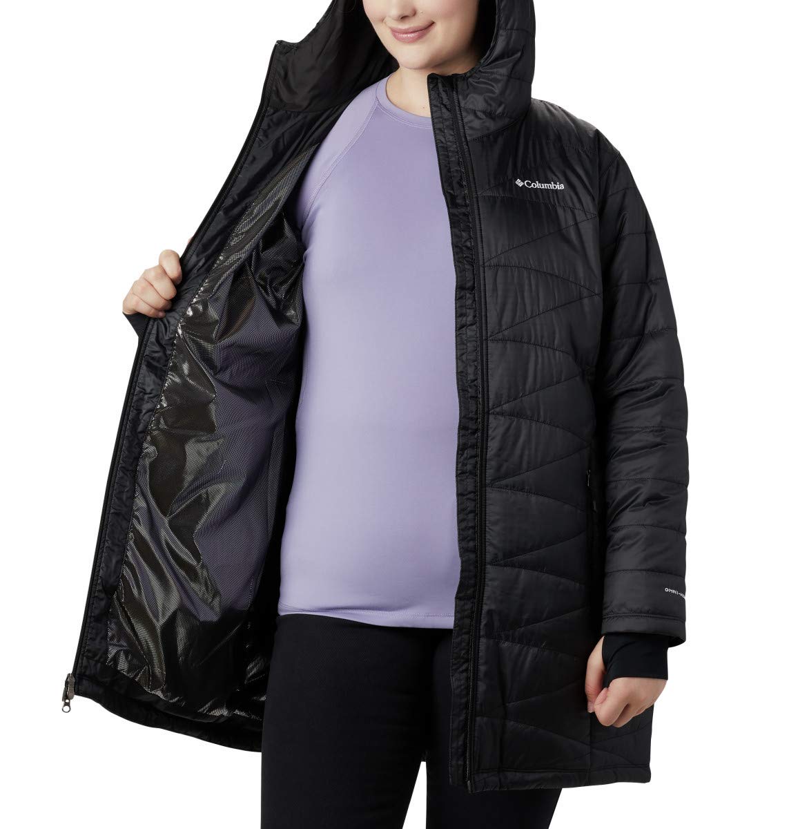 Columbia Women's Mighty Lite Hooded Jacket - Lightweight Water-Resistant Fleece for Hiking, Camping & Outdoor Activities