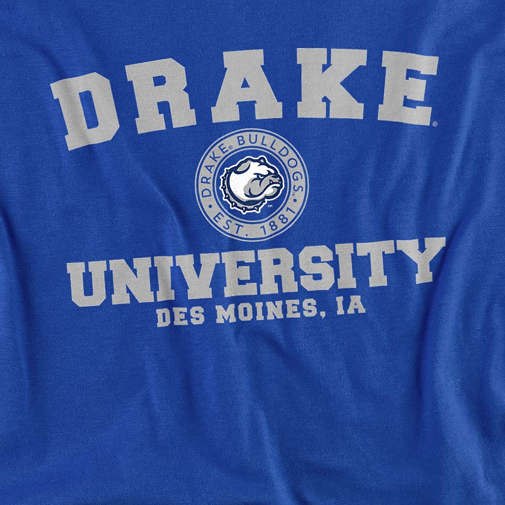 Drake University Official Circle Logo Unisex Adult T-Shirt - Comfortable Cotton Tee for Men & Women - Perfect for School Spirit, Alumni Events & Casual Wear - Size Large
