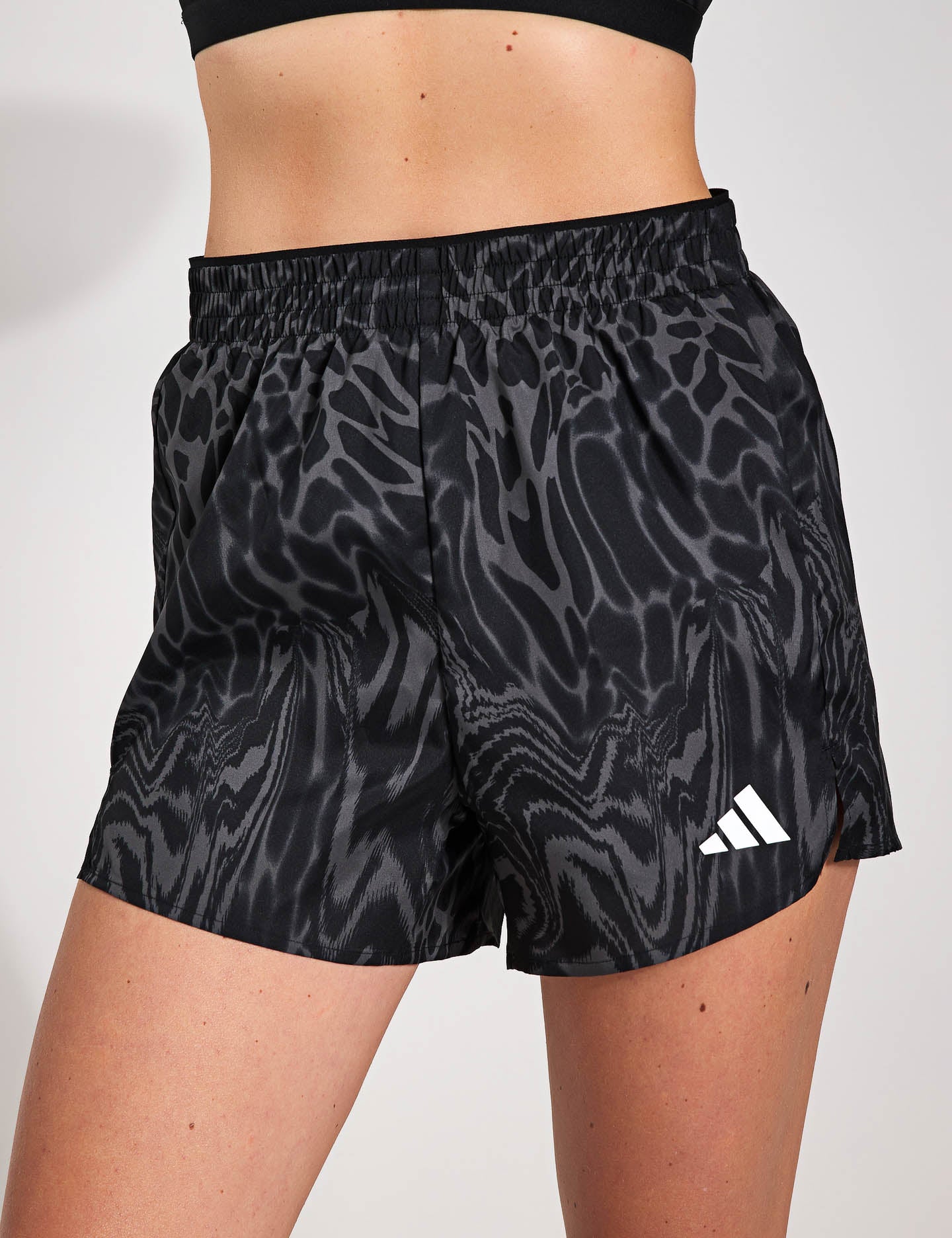 Train Essentials Allover Print Workout Shorts for Men & Women - Black - Gym, Running, Yoga & Casual Wear