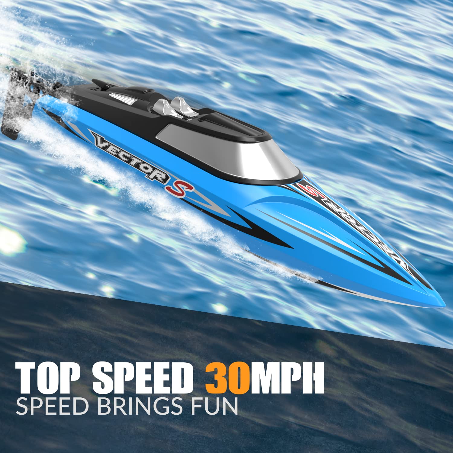 VOLANTEXRC 30+MPH High Speed Brushless RC Boat for Adults - 17.7