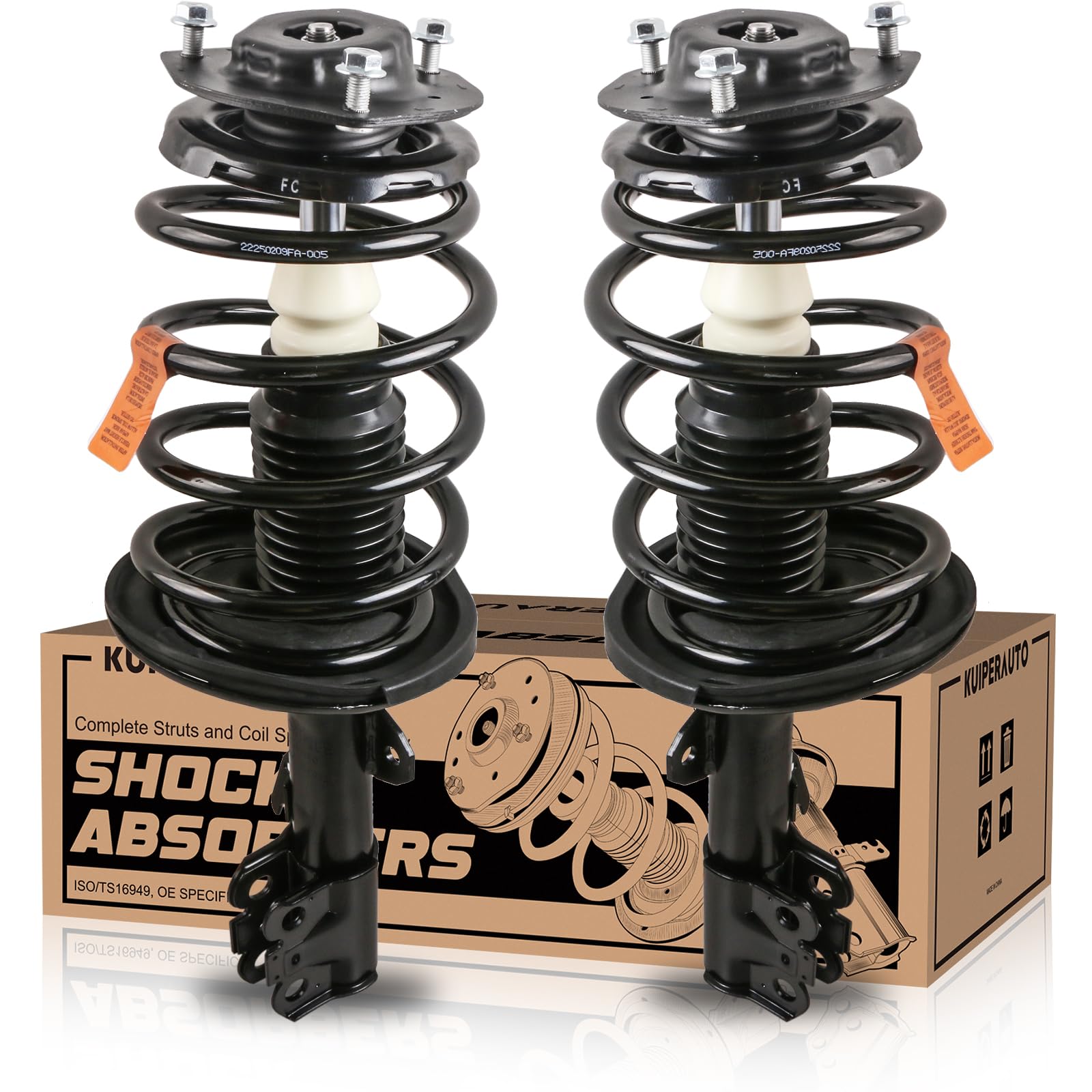 Toyota Camry Solara & Lexus ES330 2004-2006 Front Complete Strut Assembly with Coil Spring (172206, 172205) - 2PC Shock Absorber Replacement Kit for Smooth Ride & Enhanced Safety | Perfect for Daily Commuting, Road Trips & Bumpy Roads
