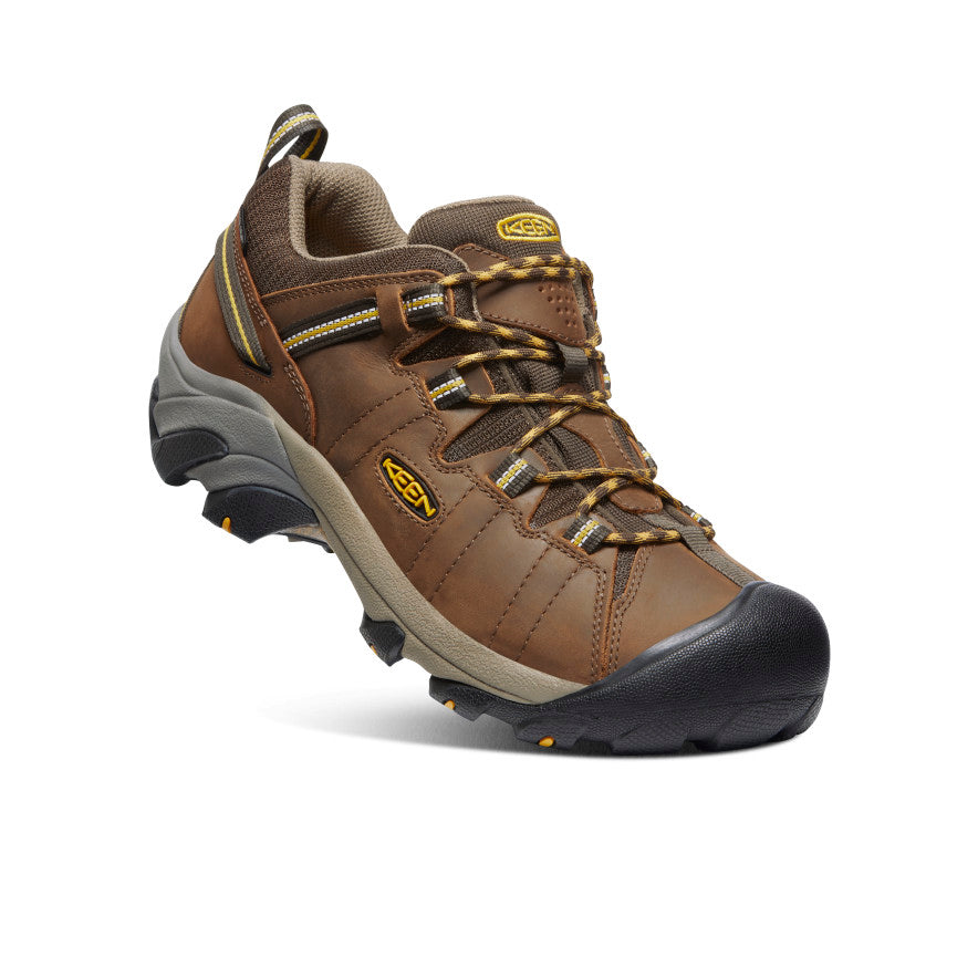 Men's KEEN Targhee II Waterproof Hiking Boots - Wide Width, Cascade Brown/Golden Yellow | Outdoor Trekking & Trail Running Shoes for Men