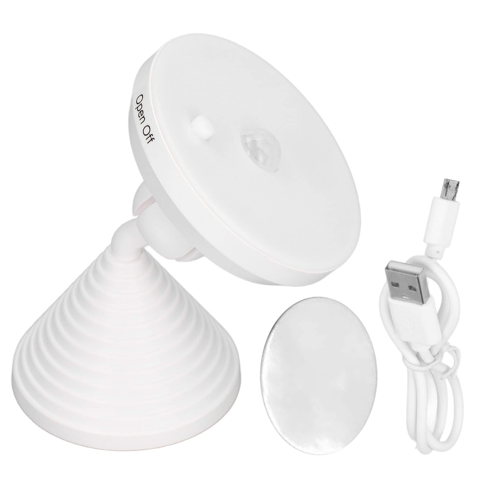 Bognajin Rechargeable USB Touch Night Light with 360° Rotation & Dual Modes - Dimmable LED Bedside Lamp for Kids Room, Nursery, Hallway, Bathroom (Warm White & Cool White)