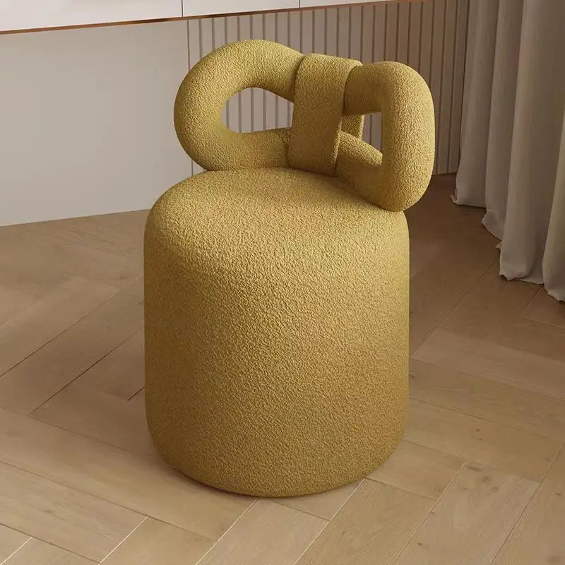 Luxury Cashmere Bow Backrest Stool - Soft & Comfortable Chair for Living Room, Bedroom, or Office - Elegant Home Decor & Seating Solution