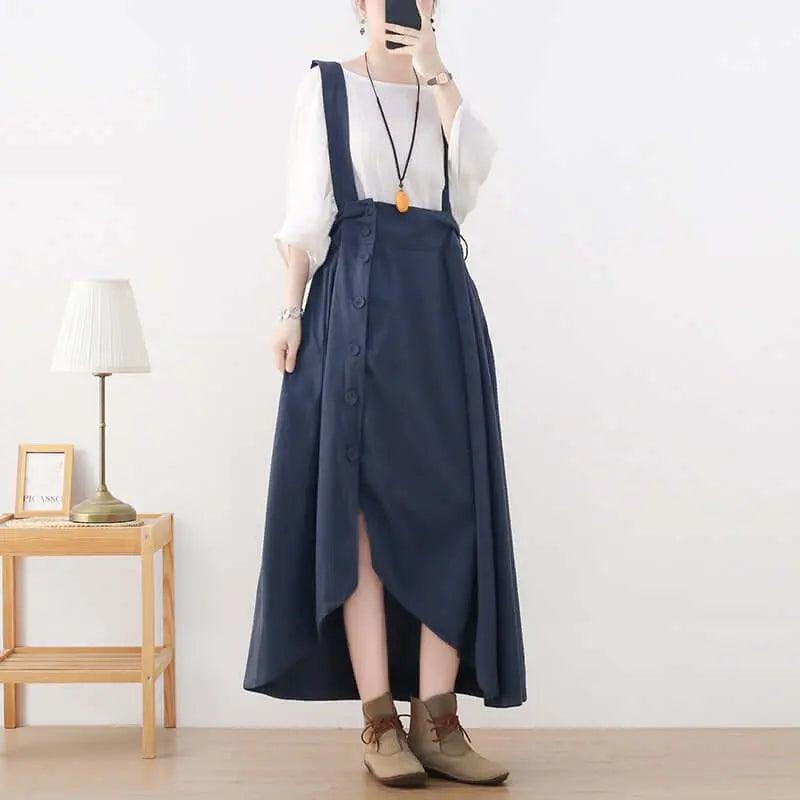 Elegant Linen Suspender Jumpsuit - Asymmetric Sleeveless Romper for Women | Summer Casual Outfit, Beach Wear & Boho Fashion