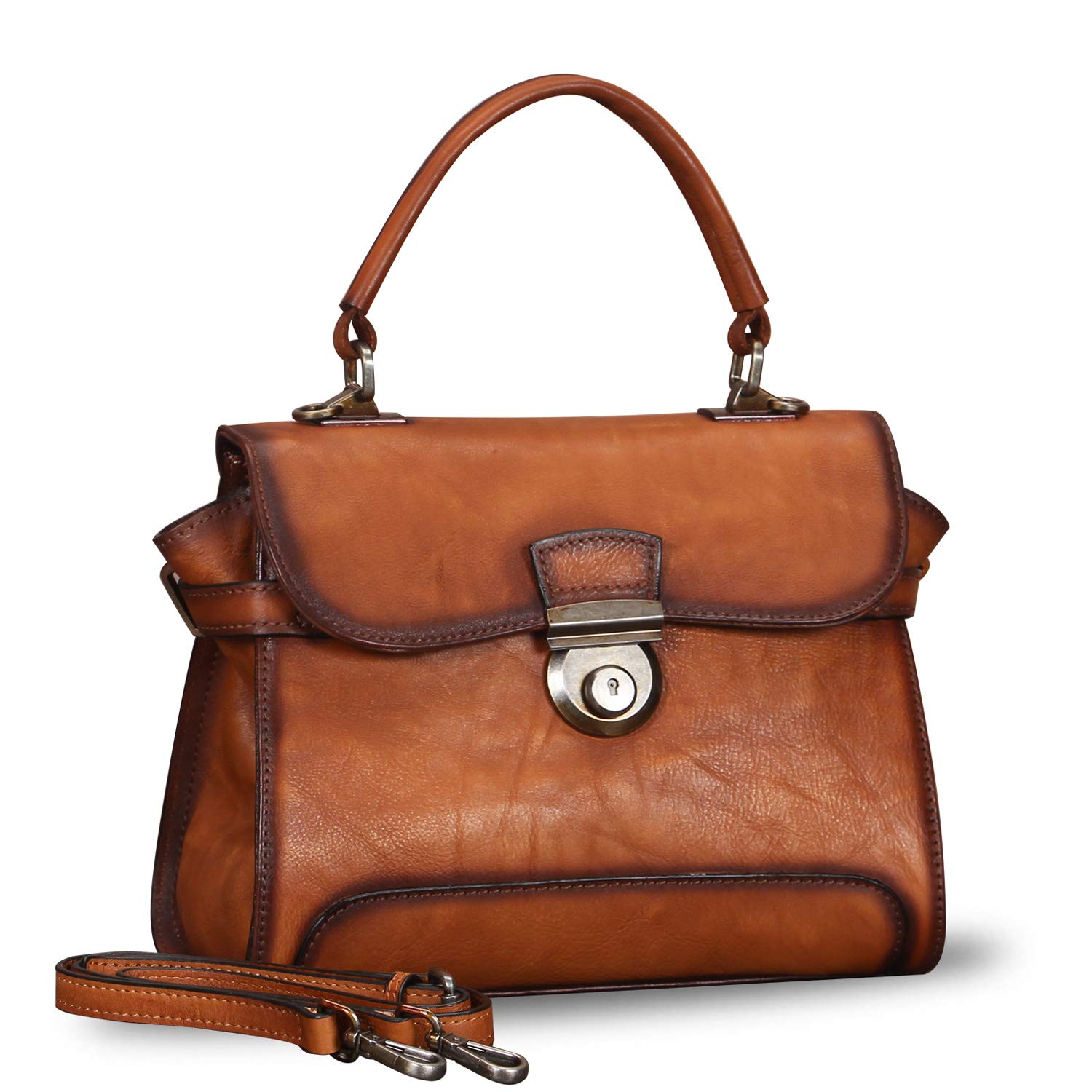 Genuine Leather Purses for Women - Vintage Real Leather Shoulder Bag, Crossbody Purse & Satchel with Adjustable Strap | Perfect for Work, Travel & Everyday Use