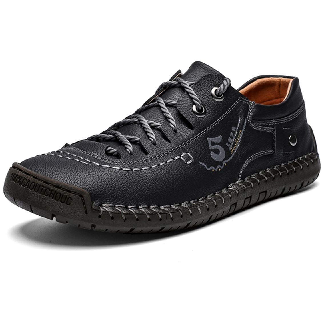 MAIZUN Men's Genuine Leather Loafers - Handmade Breathable Slip-On Driving Shoes for Men - Comfortable Casual Walking Shoes for Work, Travel & Daily Wear