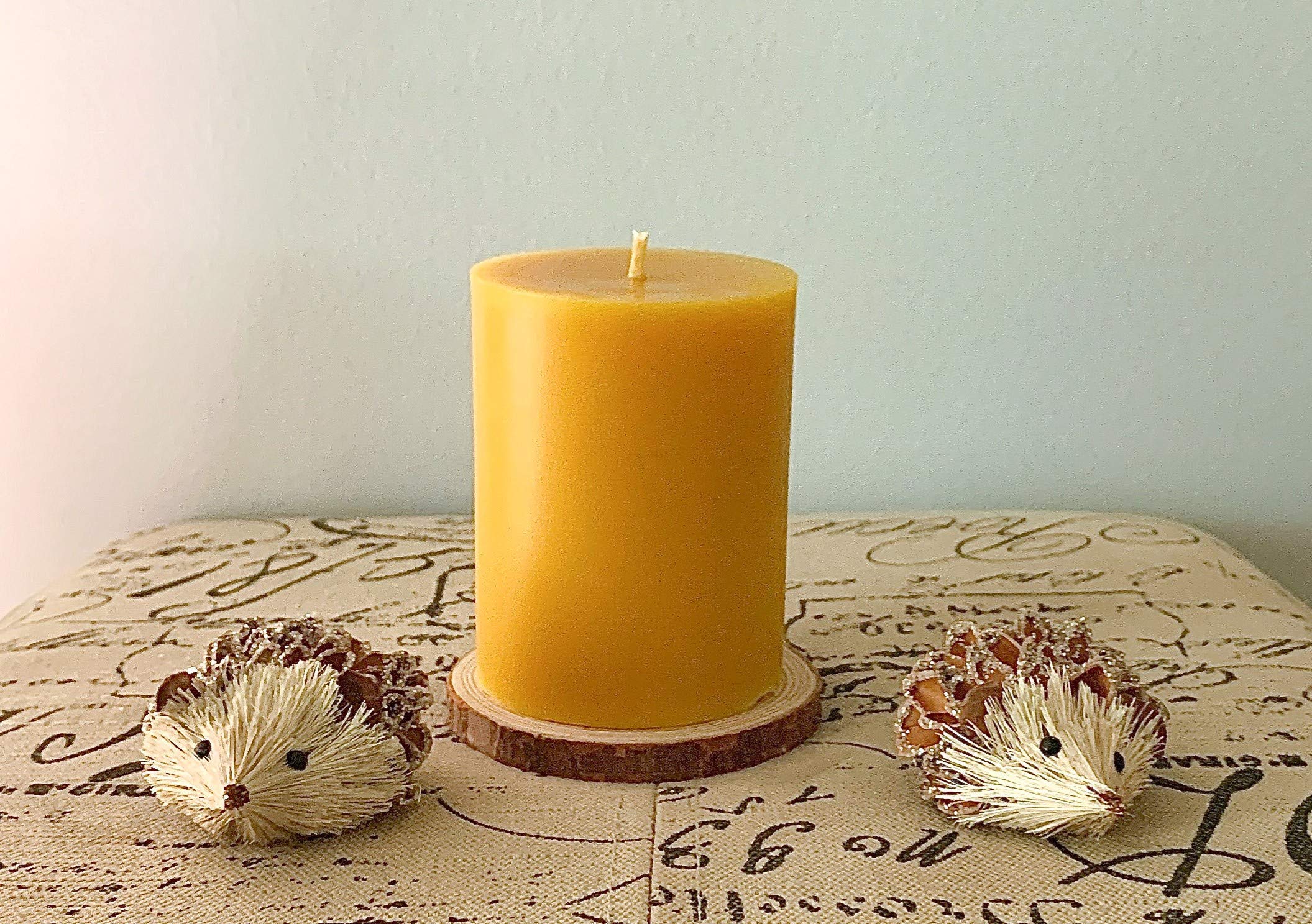 Premium Beeswax Pillar Candles - Handmade Natural Candles for Christmas Gifts, Holiday & Home Decor - Perfect for Romantic Dinners, Spa Relaxation and Cozy Ambiance