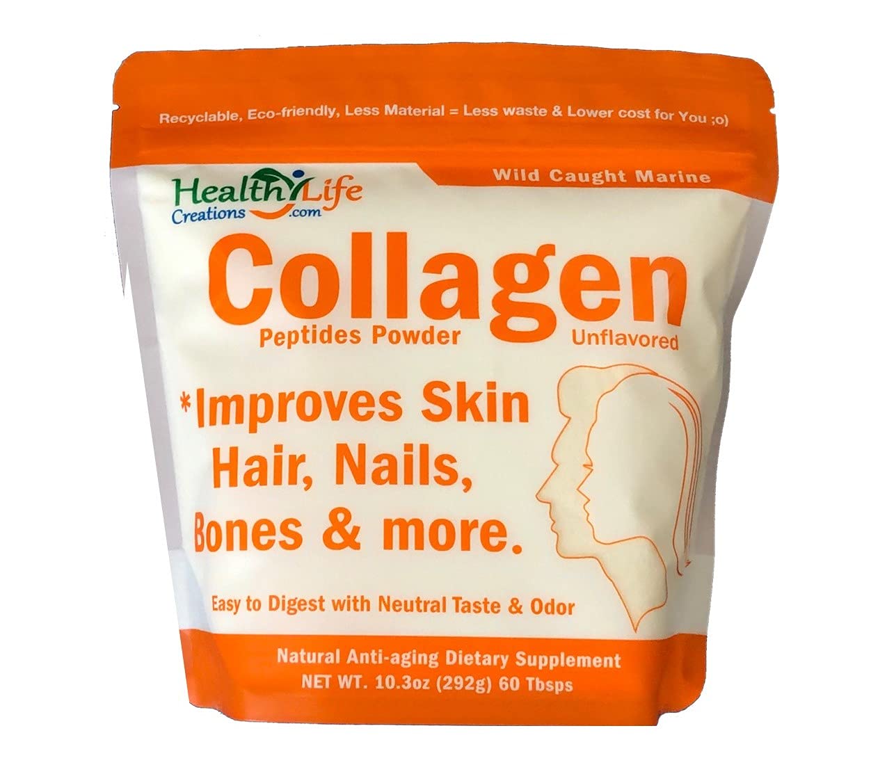 Premium Wild-Caught Marine Collagen Peptides Powder 10.3 oz | Unflavored, Fast-Dissolving | Supports Anti-Aging, Gut Health & Joint Recovery | Sugar-Free, Gluten-Free, Non-GMO | Perfect for Smoothies, Coffee & Post-Workout Recovery