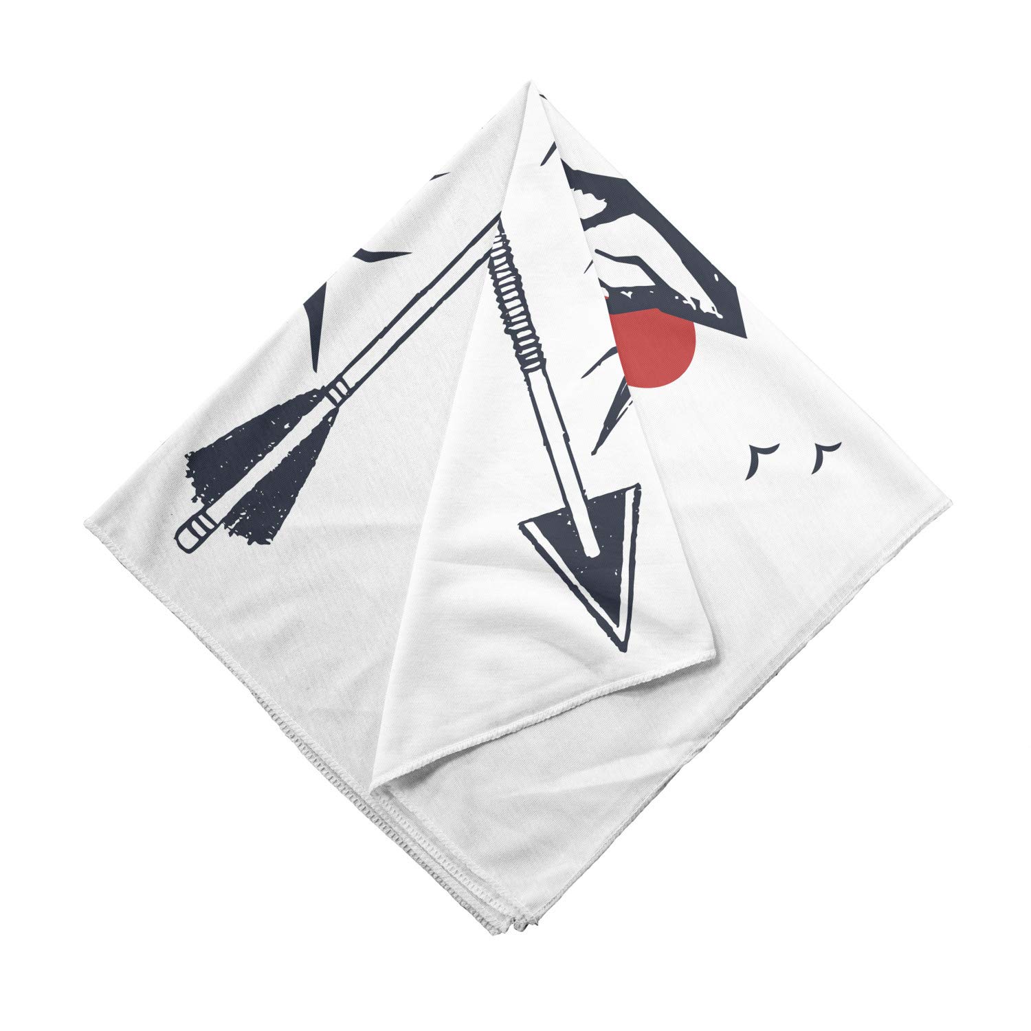 Ambesonne Unisex Bandana - Mountains & Moon Adventure Design in Dark Blue Grey & Vermilion - Perfect for Outdoor Hiking, Camping & Travel Accessories