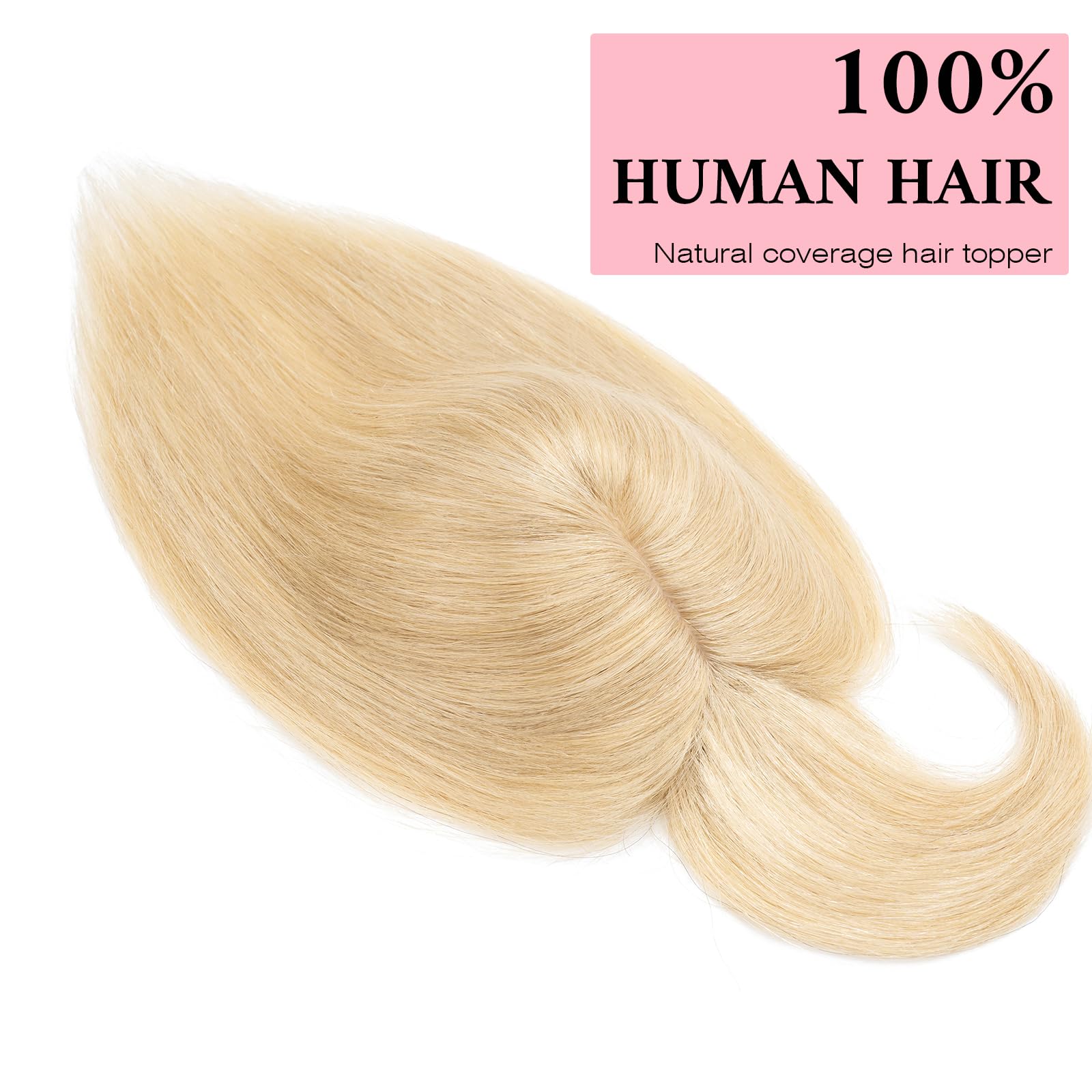 SEGO 100% Real Human Hair Toppers with Bangs - Silk Base 150% Density Clip-in Hairpiece (2.7”x5.1”) for Women with Thinning Hair & Hair Loss | Covers Gray Hair | Perfect for Daily Wear, Special Occasions & Hair Volume Enhancement