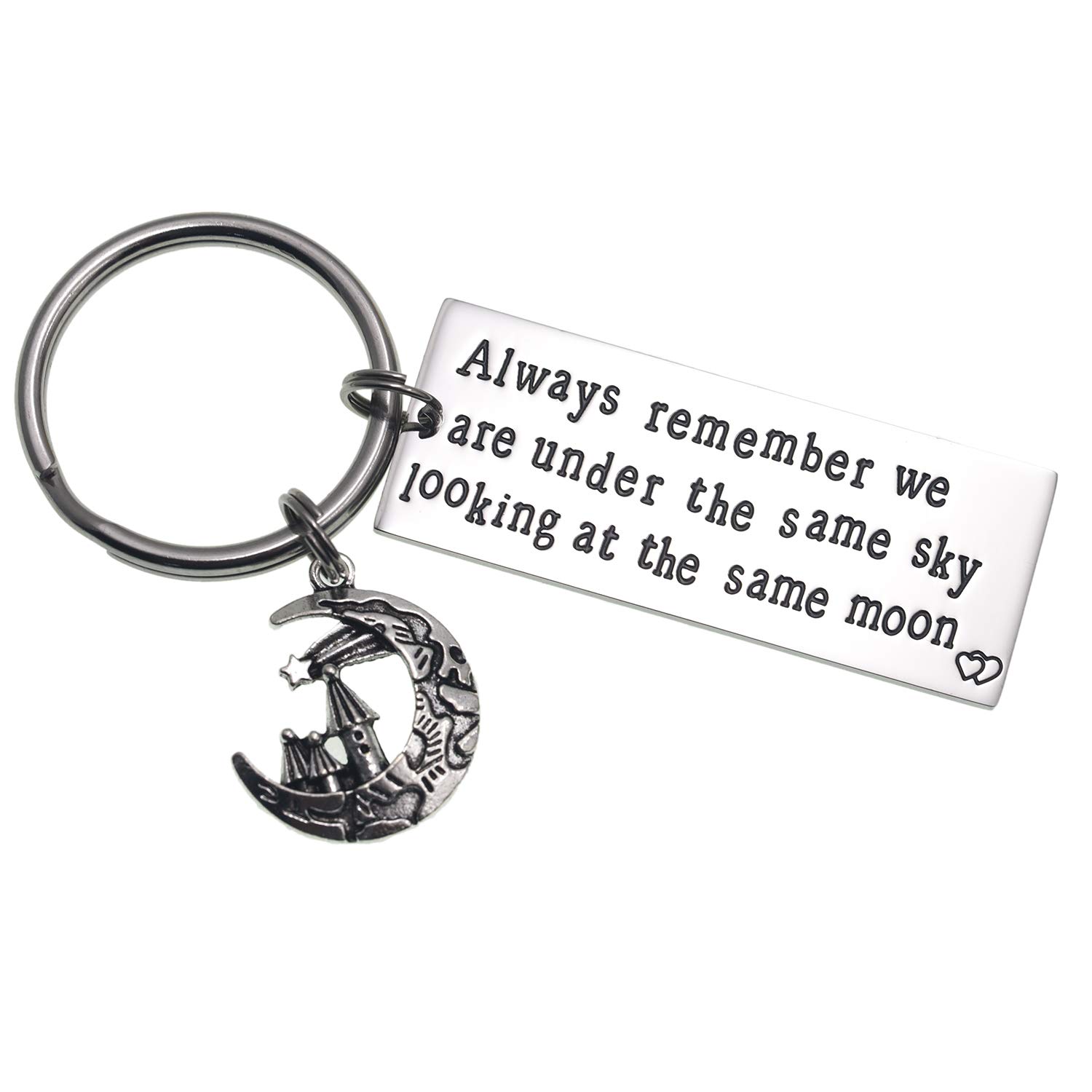 Long Distance Relationship Gifts - 'Always Under The Same Sky' Engraved Keychain for Couples, Best Friends, Boyfriend & Husband - Perfect for Anniversaries, Valentine's Day & Romantic Keepsakes