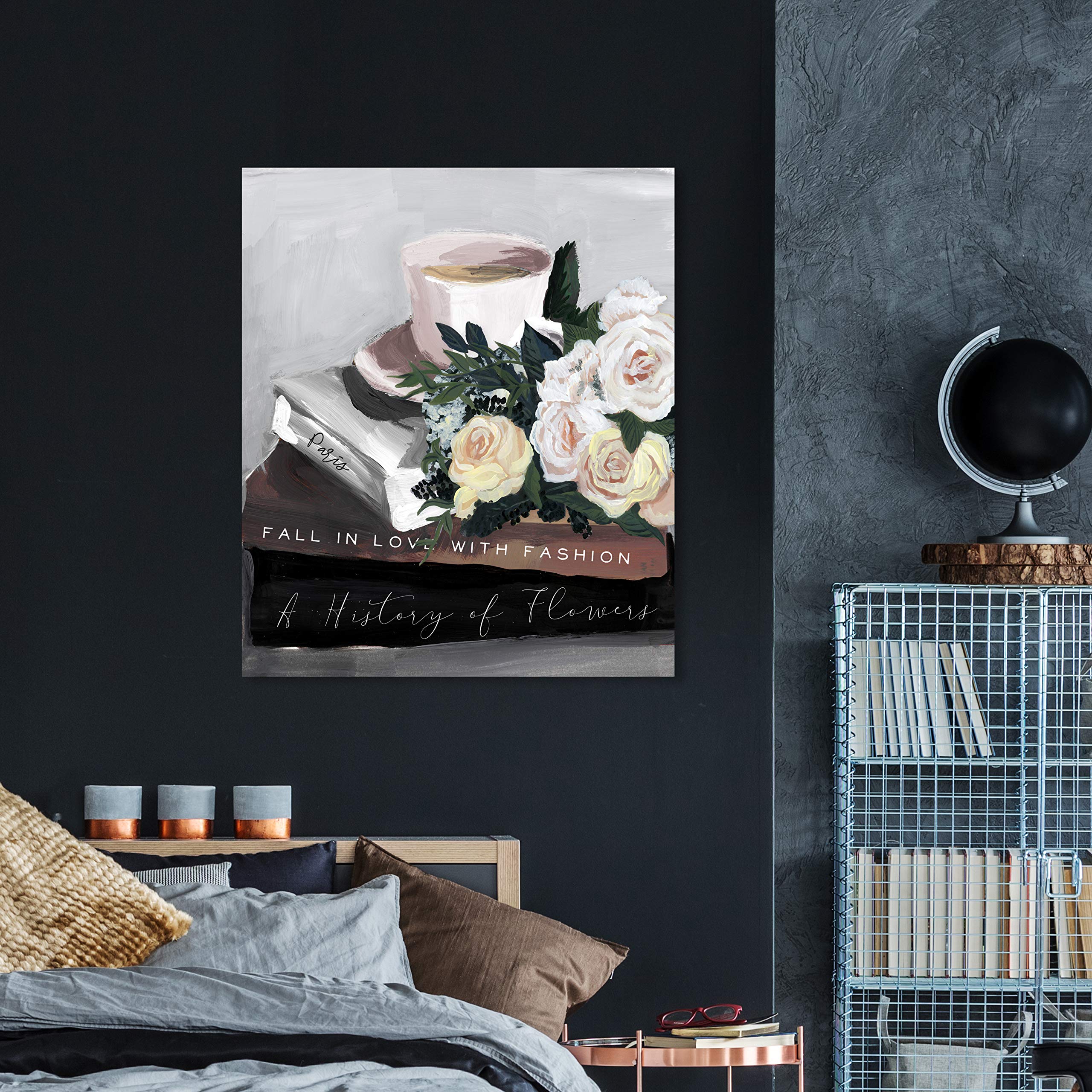Floral Wall Art Canvas Prints 'Flowers Coffee and Books' by Oliver Gal Artist Co. - 30